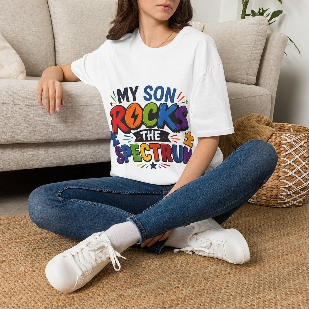 My Son Rocks the Spectrum Shirt, Autism Mom Shirt, Proud Autism Parent Tee, Autism Acceptance T-Shirt, Special Needs Mom Apparel