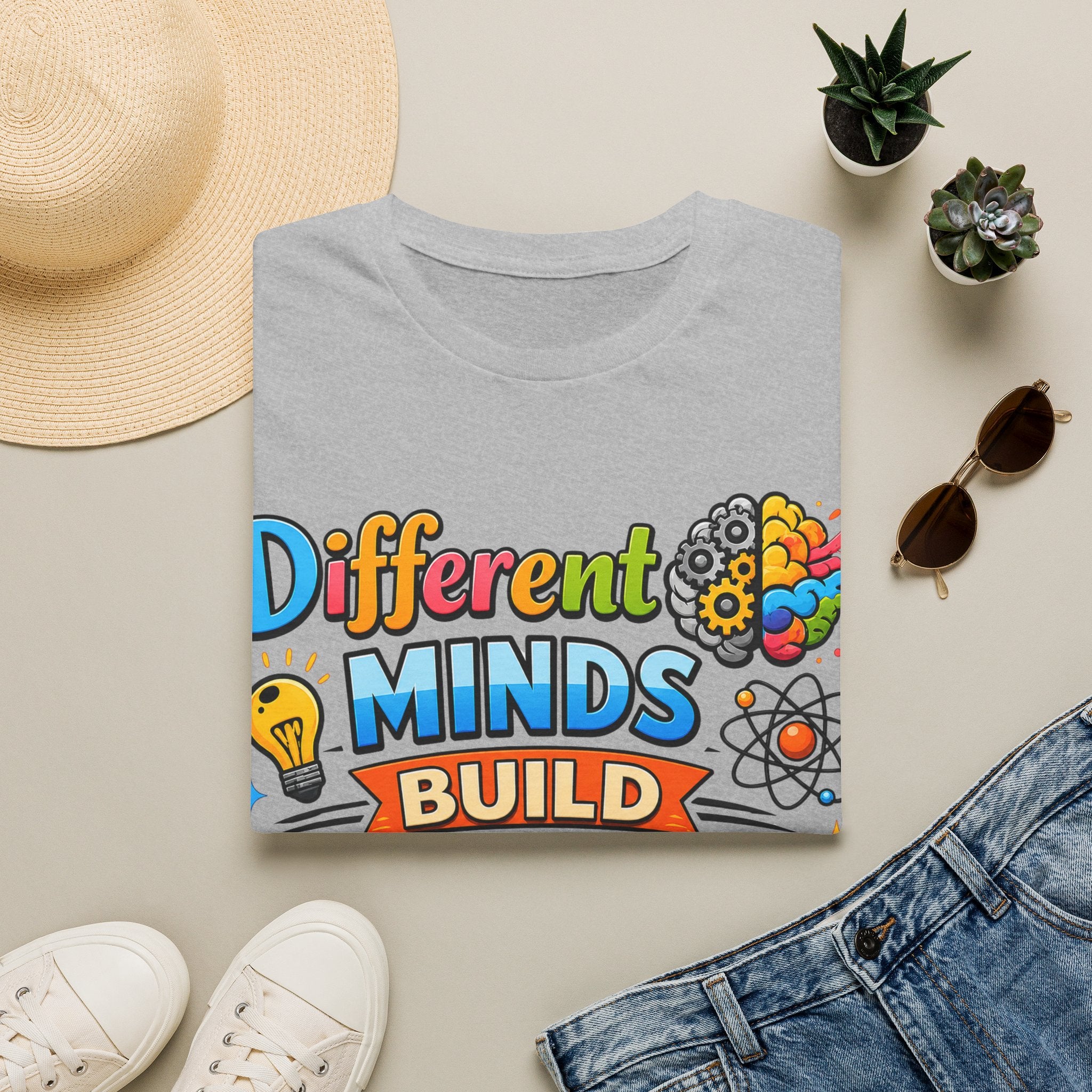 Different Minds Build Better Worlds T-Shirt | Inclusive Neurodiversity Tee
