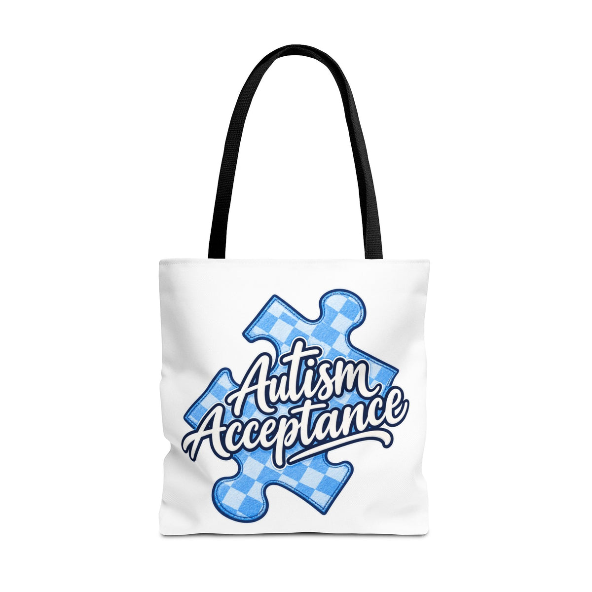 Autism Acceptance Puzzle Piece Tote Bag, Awareness Support Canvas Bag, Autism Advocate Gift, Neurodiversity Family Apparel