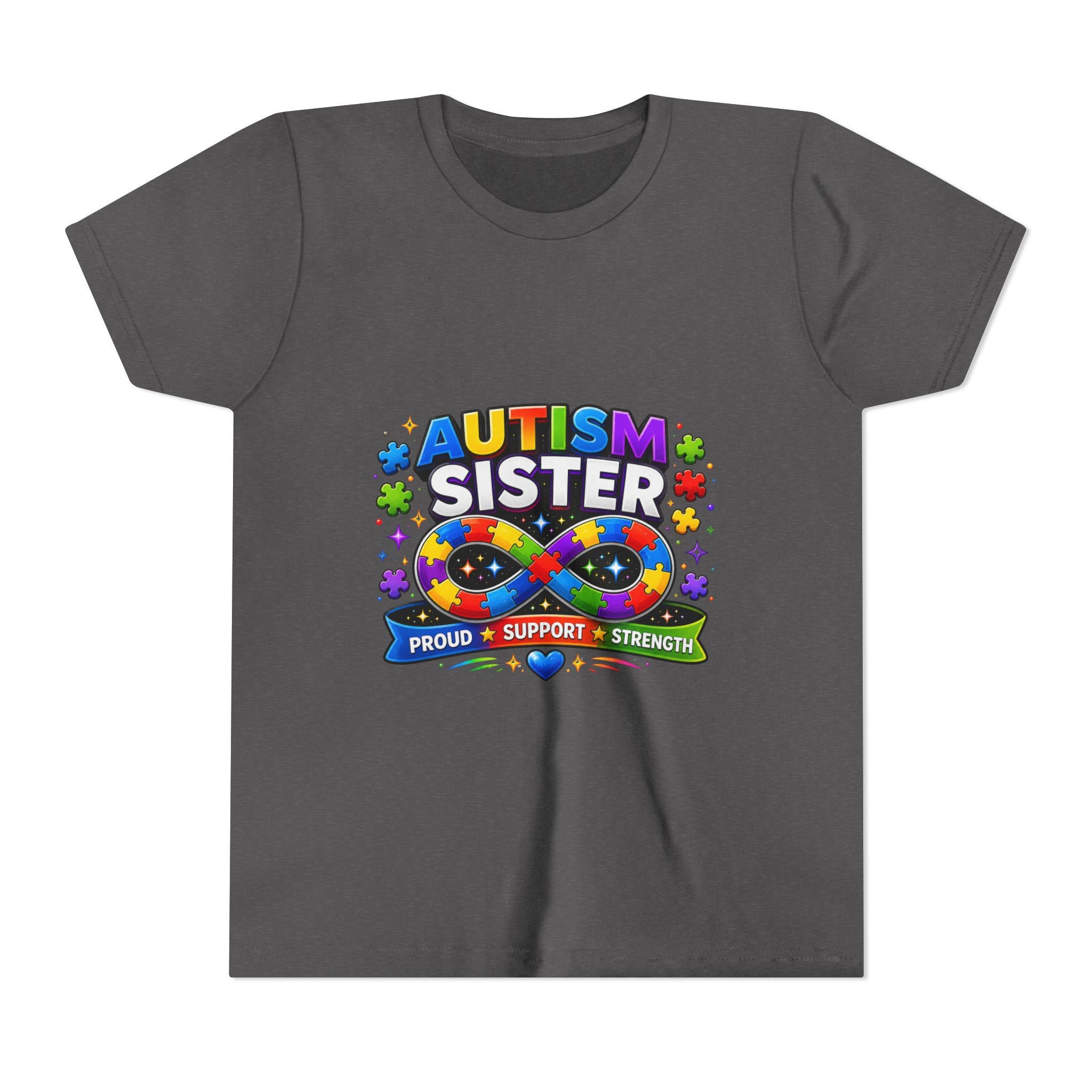 Autism Sister Shirt | Autism Sibling Tee | Infinity Puzzle Shirt | Proud Support Strength | Autism Acceptance Gift for Sister