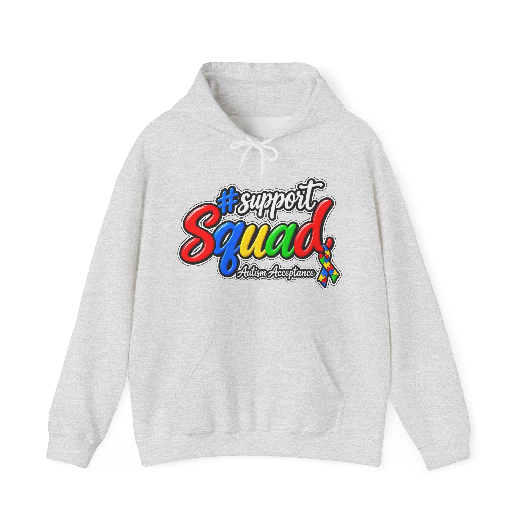 Support Squad Hoodie, Rainbow Autism Awareness Sweatshirt, Autism Acceptance Crewneck, Matching Family Autism Squad Gift
