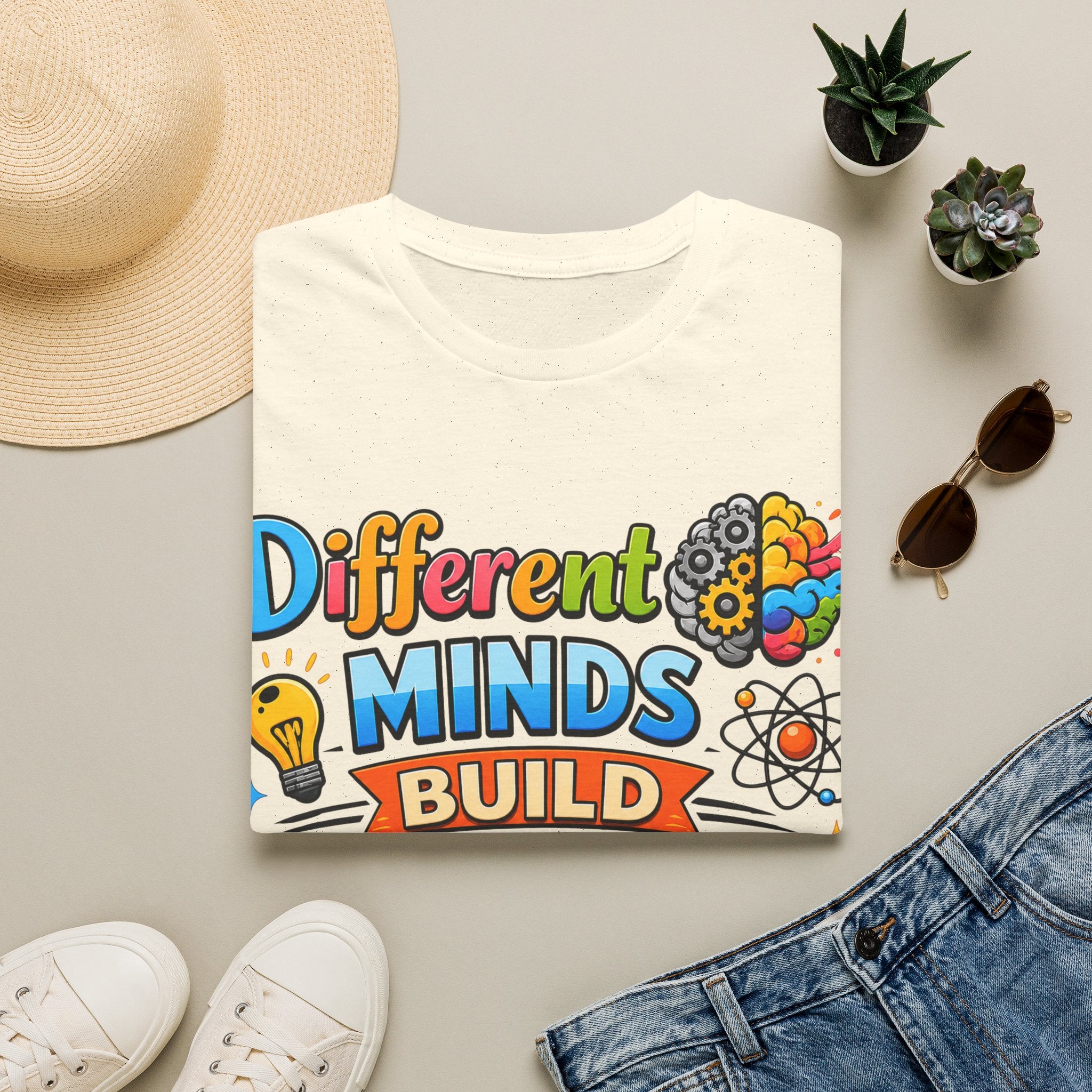 Different Minds Build Better Worlds T-Shirt | Inclusive Neurodiversity Tee
