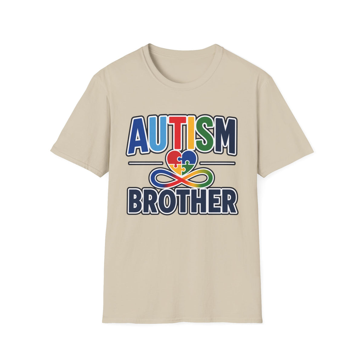 Autism Puzzle Heart Brother T-Shirt | Rainbow Awareness Tee
