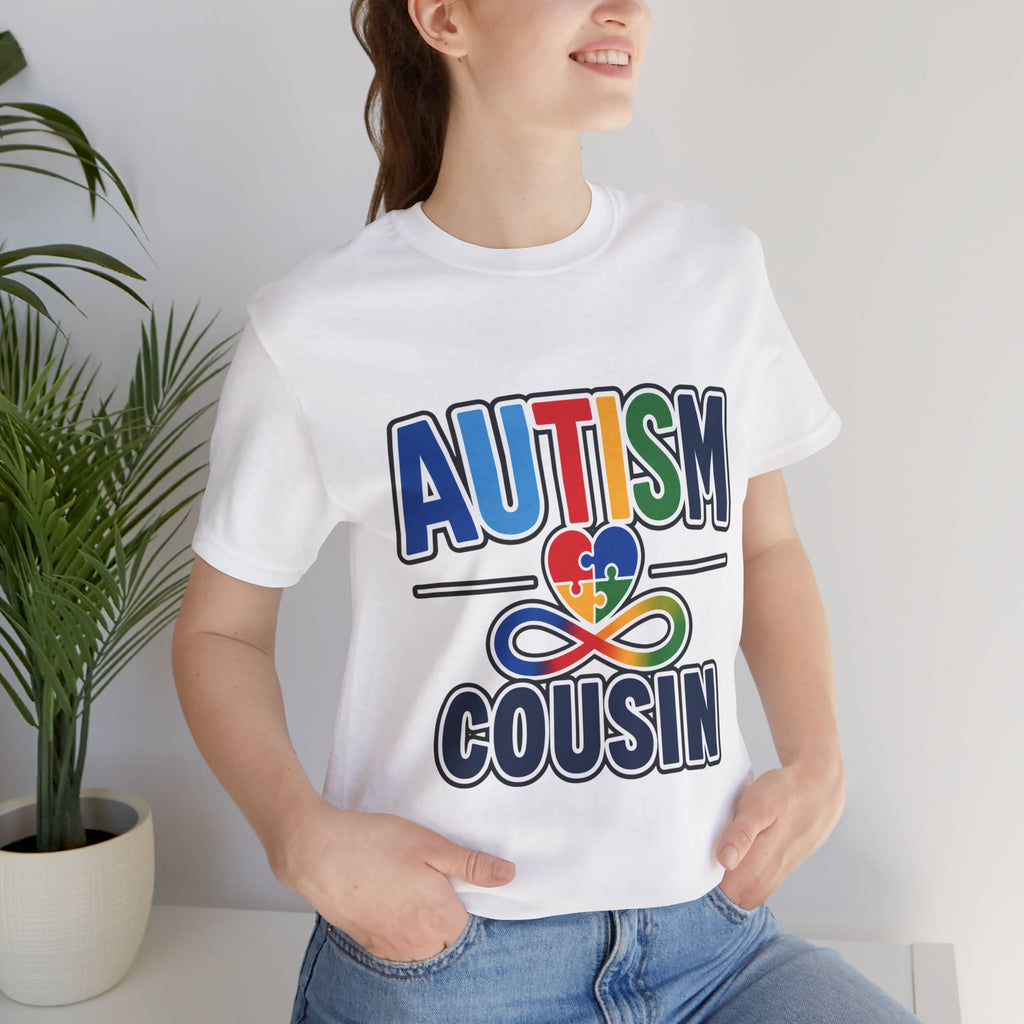 Autism Cousin Shirt | Proud Autism Cousin T-Shirt | Puzzle Heart Infinity Design | Autism Awareness & Acceptance Gift | Special Needs Family Apparel Tee