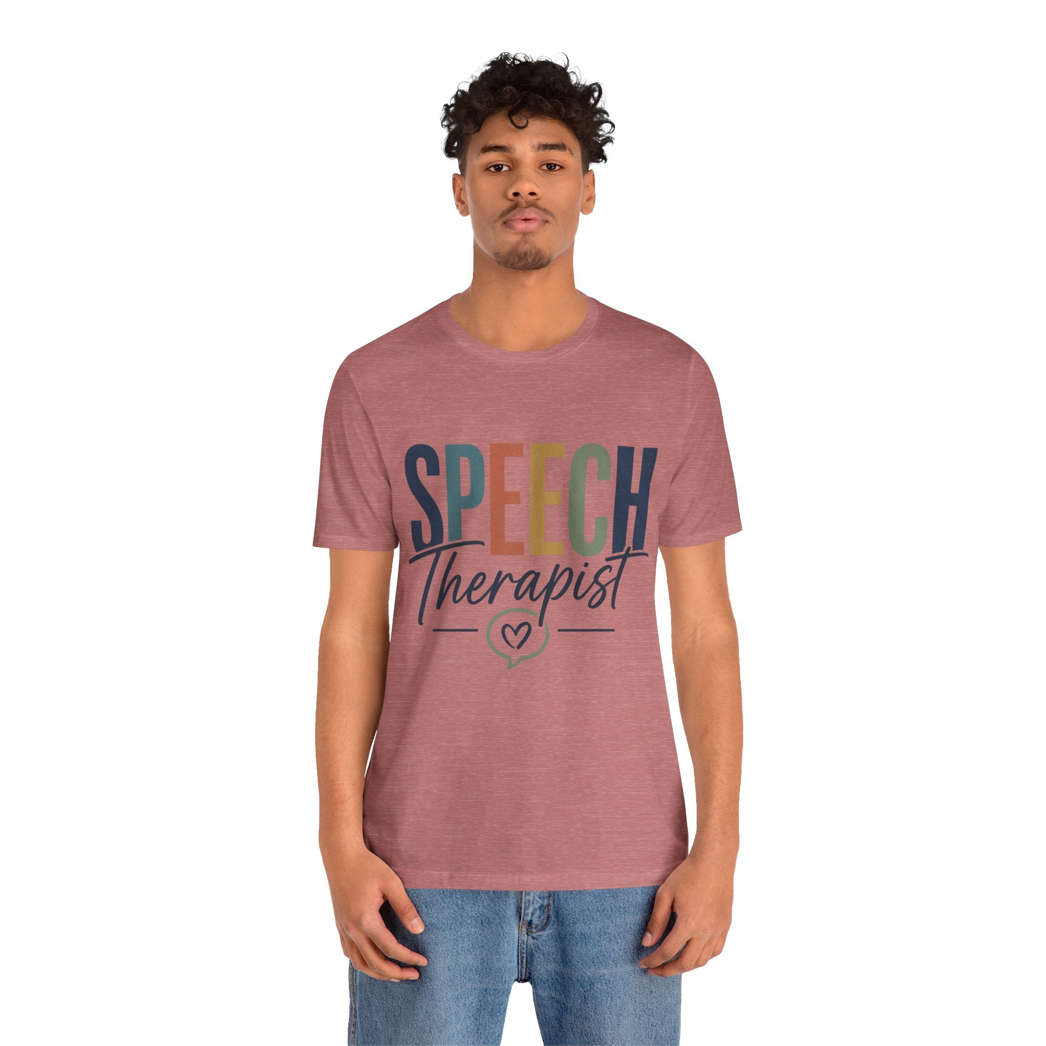 Speech Therapist Shirt | SLP T-Shirt | Heart Typography Graphic Tee | Speech Language Pathologist Gift | Therapist Appreciation Apparel