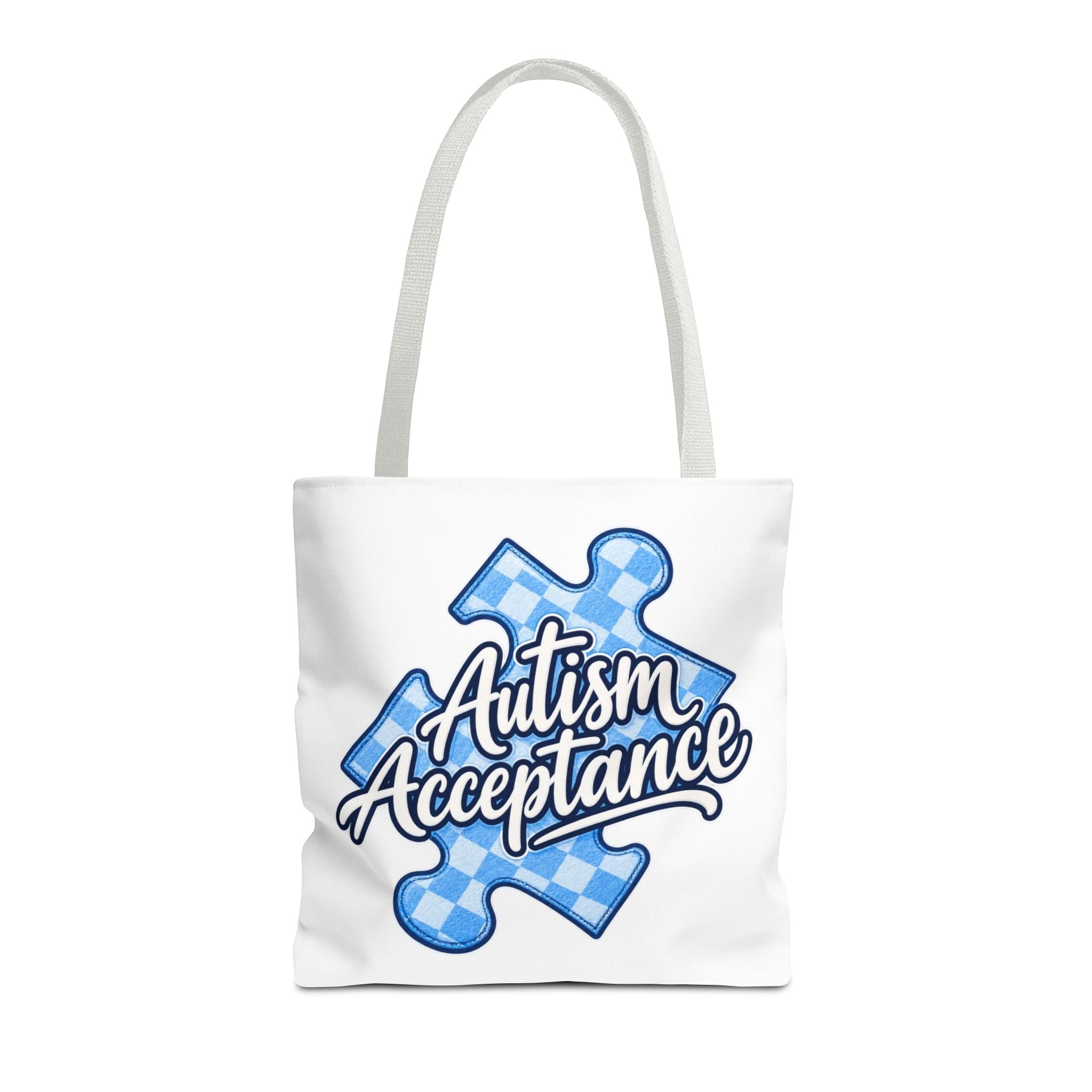 Autism Acceptance Puzzle Piece Tote Bag, Awareness Support Canvas Bag, Autism Advocate Gift, Neurodiversity Family Apparel