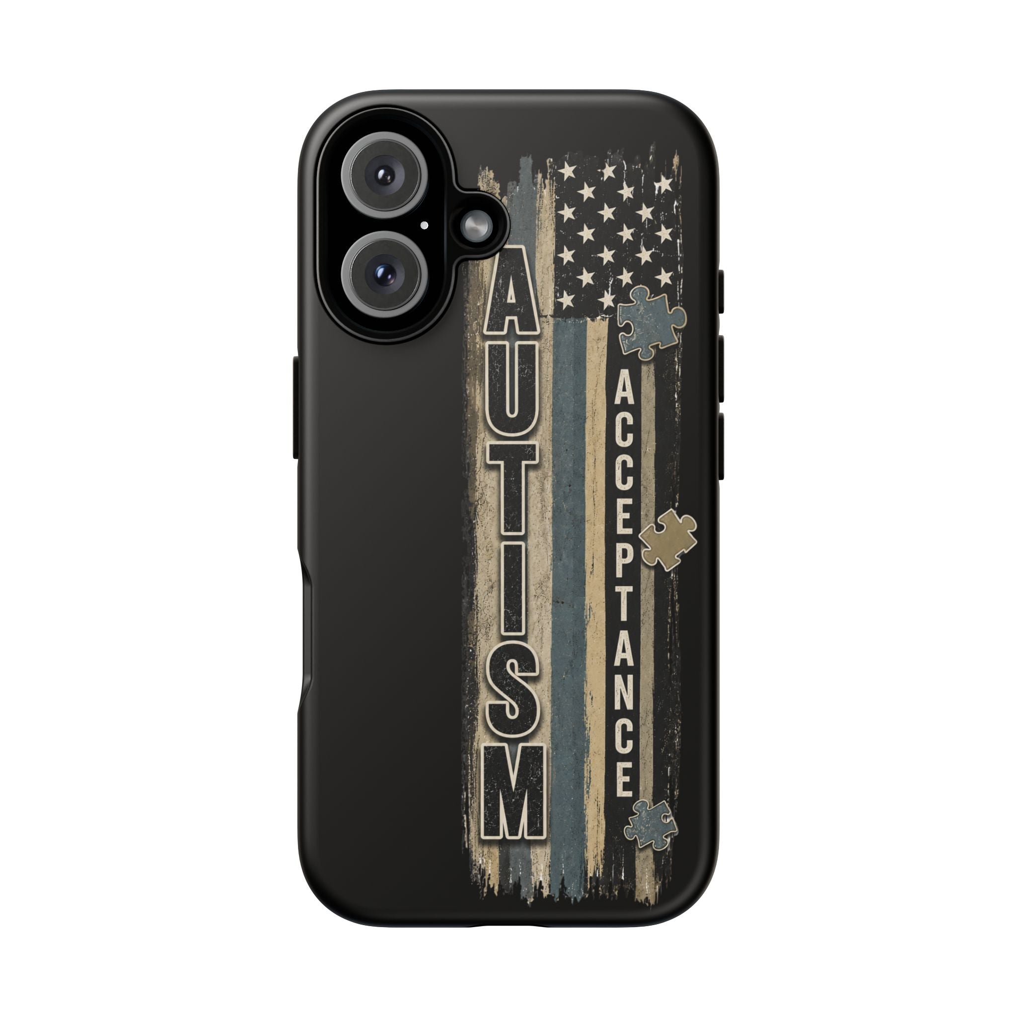 Autism Acceptance Phone Case Puzzle Piece Flag iPhone Samsung Tough Case Autism Awareness Neurodiversity Gift Special Needs Case