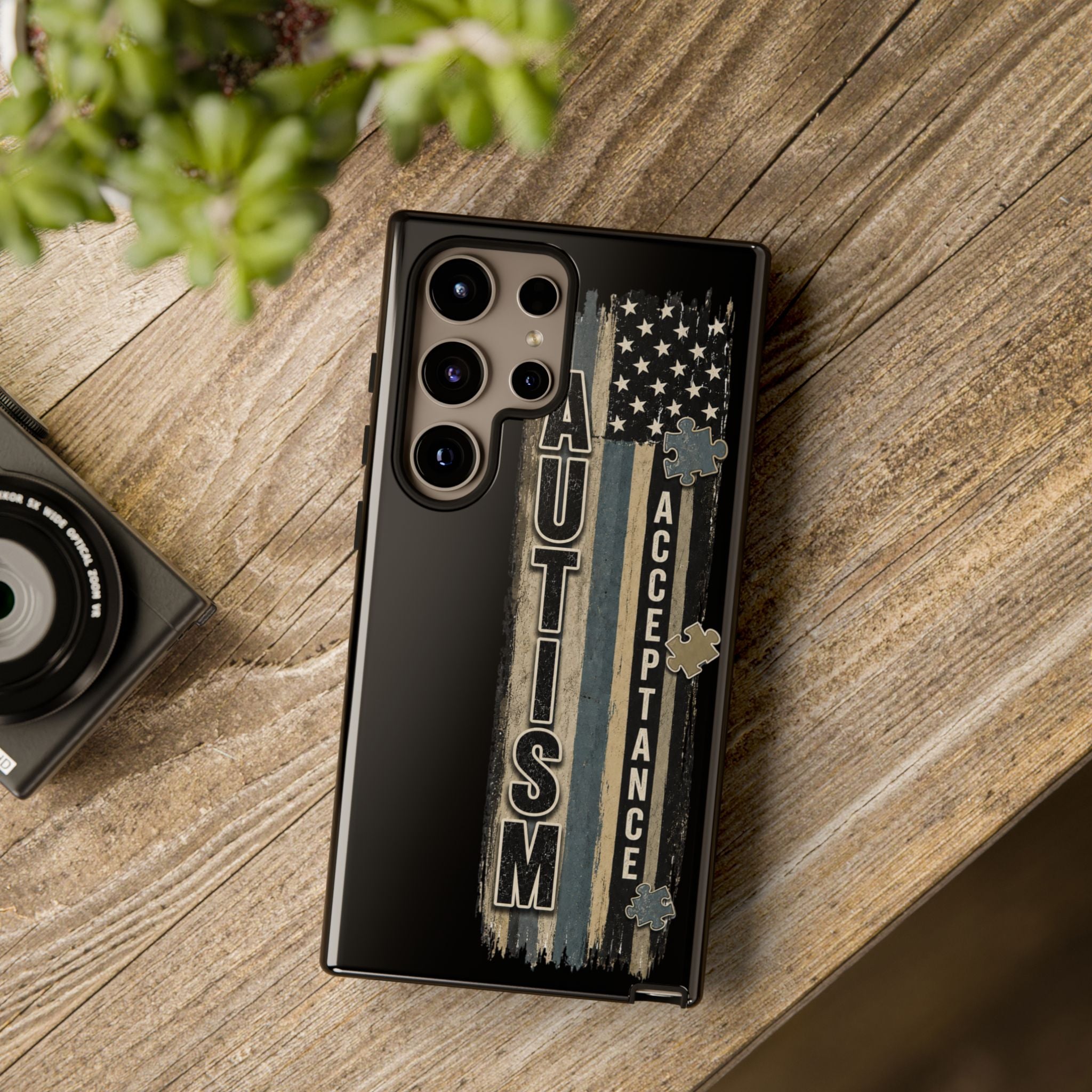 Autism Acceptance Phone Case Puzzle Piece Flag iPhone Samsung Tough Case Autism Awareness Neurodiversity Gift Special Needs Case