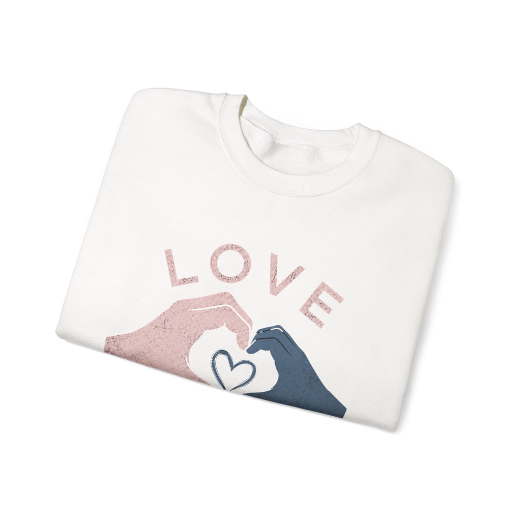 Autism Acceptance Sweatshirt | Love Makes Us Strong Crewneck | Heart Hands Sweatshirt | Neurodiversity Gift | Inclusion Apparel