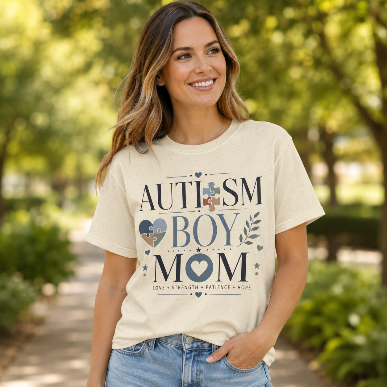 Autism Boy Mom Shirt | Proud Autism Mom T-Shirt | Puzzle Heart Infinity Design | Autism Awareness & Acceptance Gift | Special Needs Mom Apparel