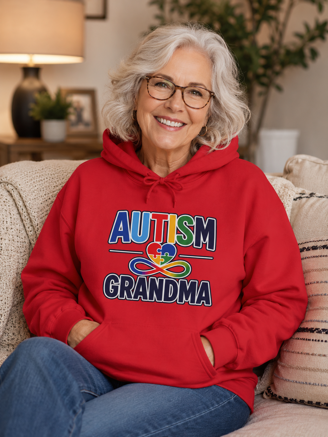 Autism Grandma Hoodie | Puzzle Heart Infinity Sweatshirt | Proud Autism Grandma Gift | Autism Awareness & Acceptance Hoodie
