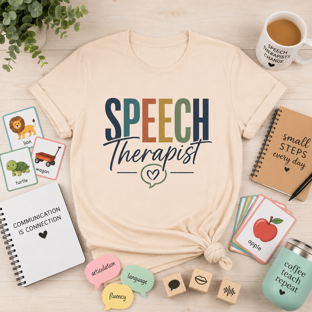 Speech Therapist Shirt | SLP T-Shirt | Heart Typography Graphic Tee | Speech Language Pathologist Gift | Therapist Appreciation Apparel