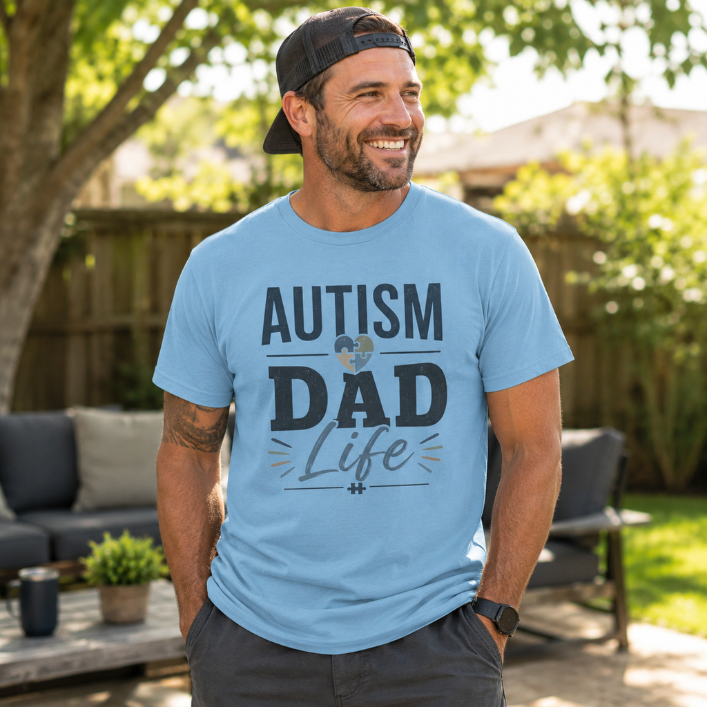 Autism Dad Life Shirt Autism Dad T Shirt Proud Autism Father Gift Autism Awareness Shirt Special Needs Dad Tee Puzzle Heart Design
