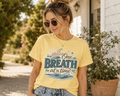 One Breath at a Time T-shirt | Ocean Waves Sunrise Typography