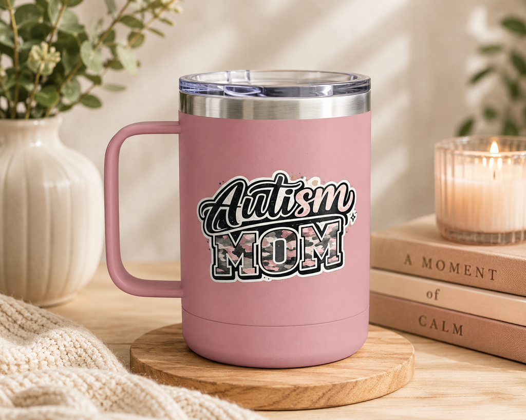 Autism Mom Brain Coffee Mug, 15oz Tumbler |Autism Mom