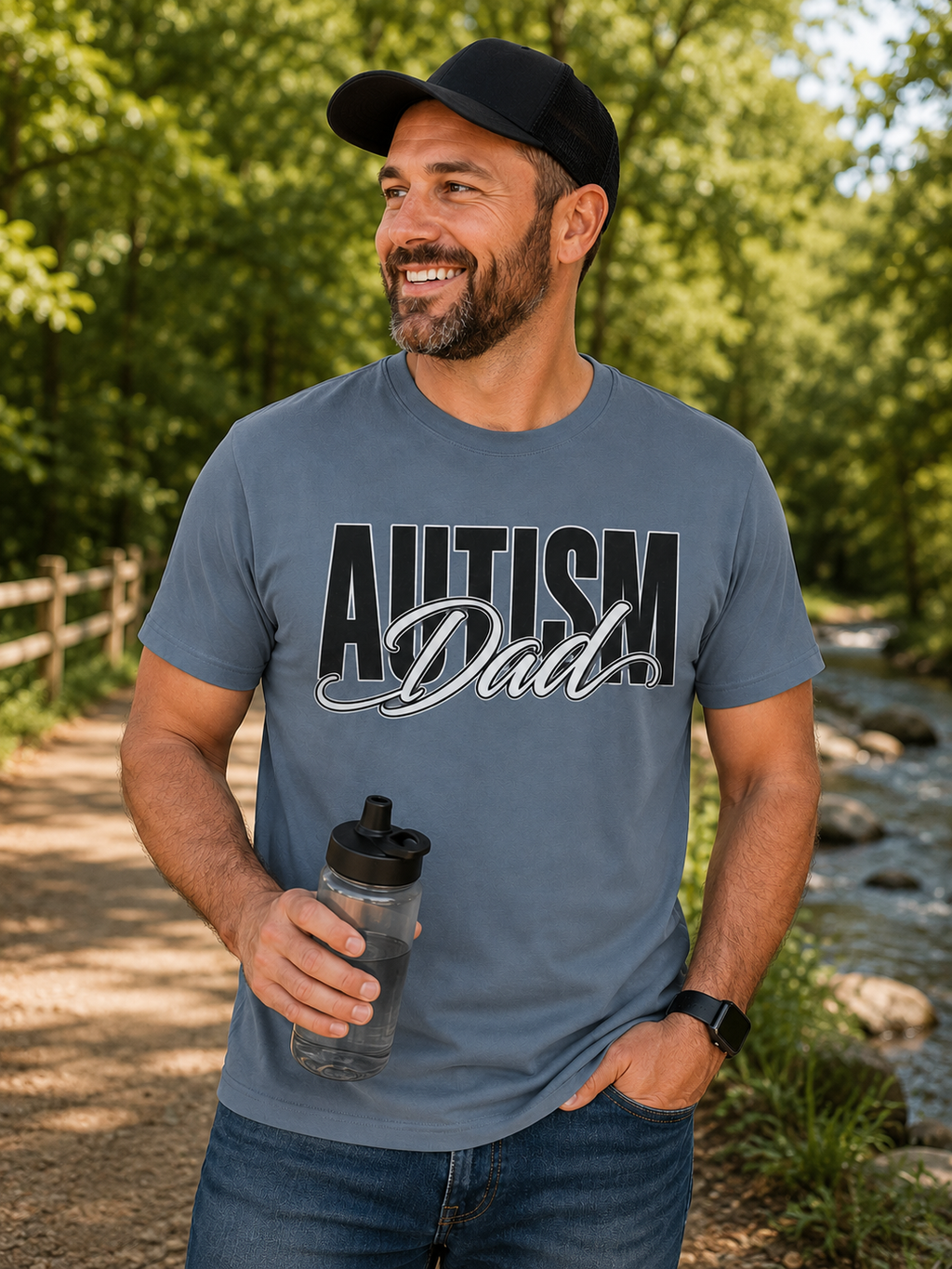 Autism Dad Shirt Autism Dad T Shirt Proud Autism Father Rainbow Block Letter Tee Autism Awareness Autism Acceptance Gift for Dad