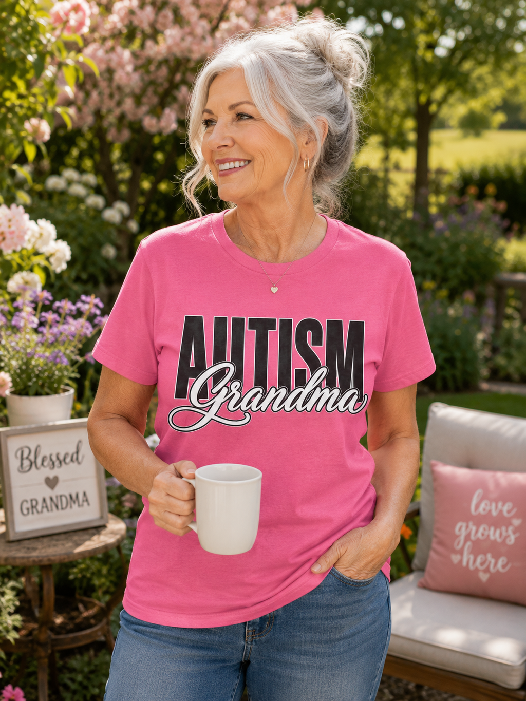 Autism Grandma Shirt Proud Autism Grandma T Shirt Autism Awareness Autism Acceptance Gift Puzzle Heart Special Needs Grandma Tee