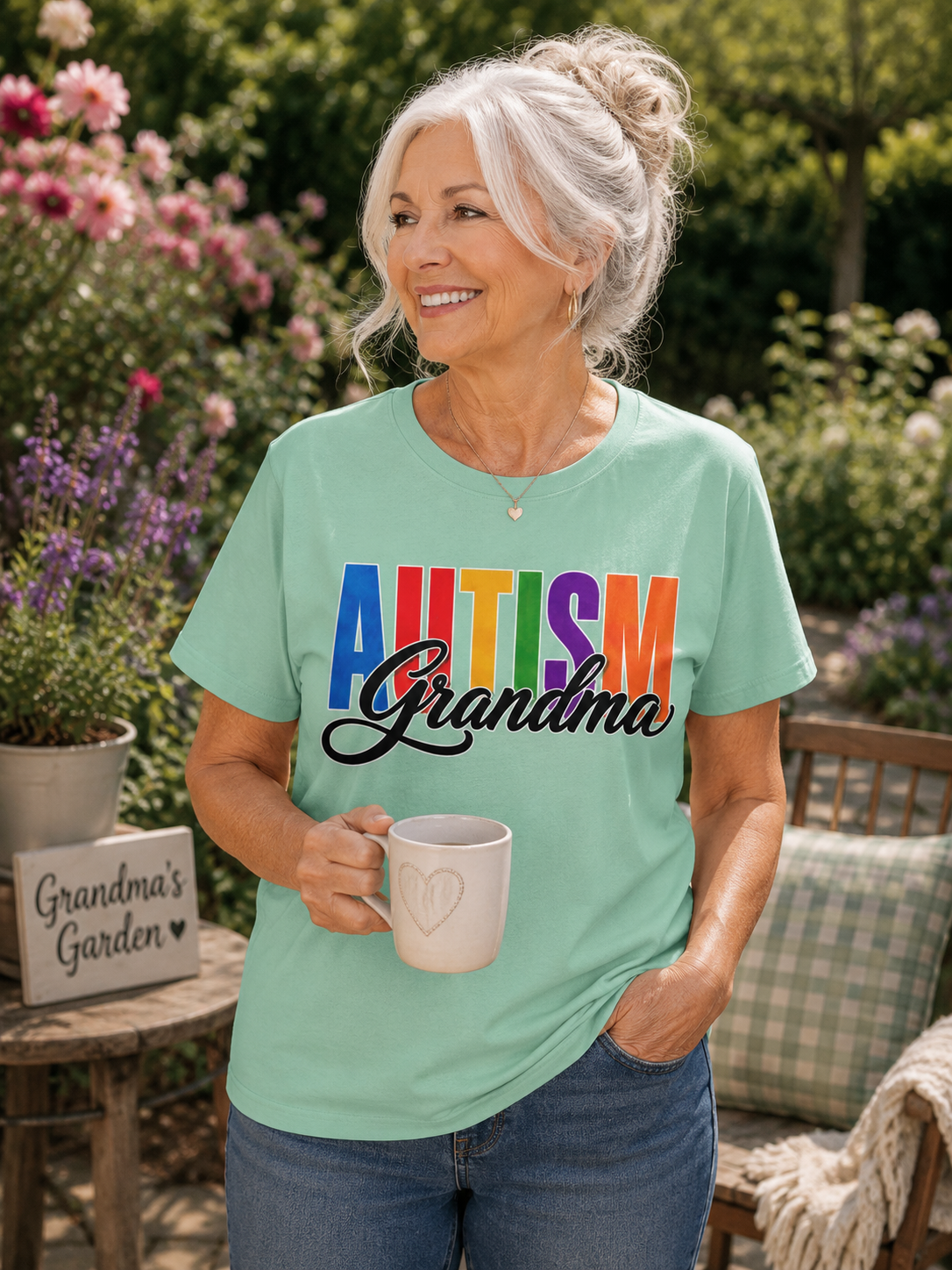 Autism Grandma Shirt Proud Autism Grandma T Shirt Autism Awareness Autism Acceptance Gift Puzzle Heart Special Needs Grandma Tee