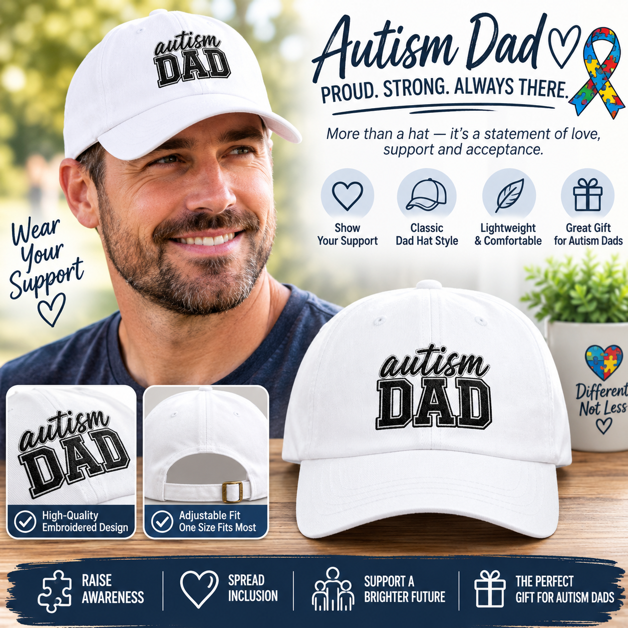 Autism Dad Dad Cap | Embroidered Awareness Hat
