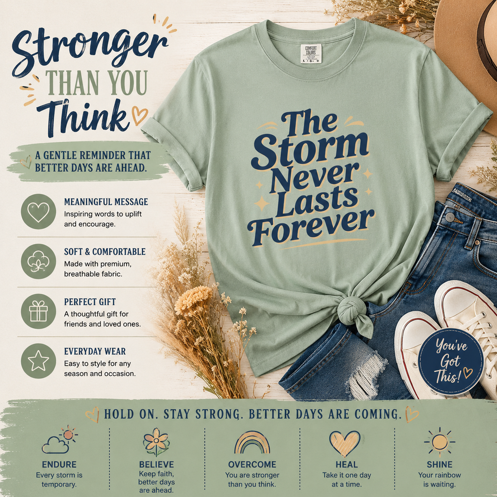 The Storm Never Lasts Forever T-Shirt | Inspirational Quote Tee