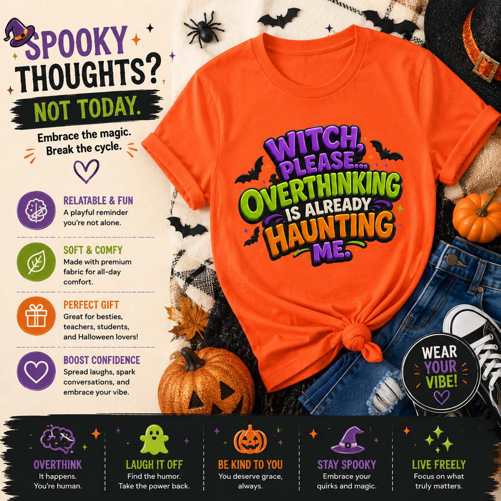 Witch Please Overthinking Is Already Haunting Me T-Shirt | Halloween Tee