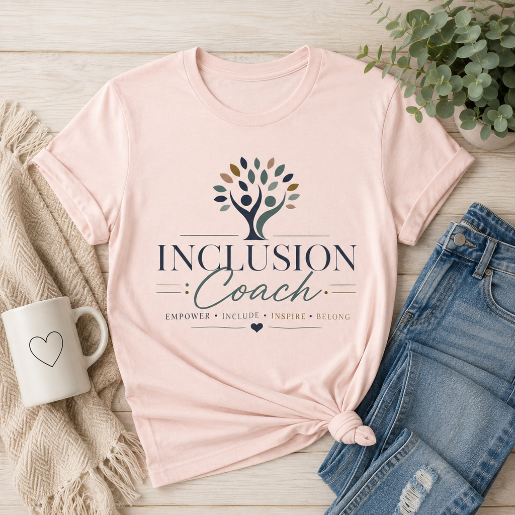Inclusion Coach T-Shirt | Tree Logo, Empower Inclusivity, Diversity