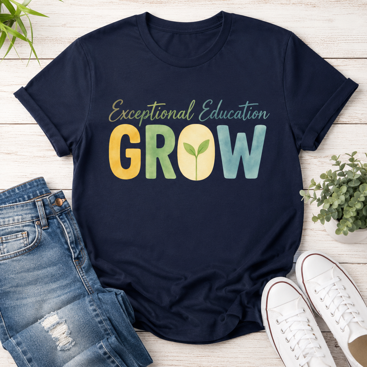 Exceptional Education Teacher Shirt GROW Special Education T Shirt SPED Teacher Gift Inclusive Classroom Autism Teacher Tee