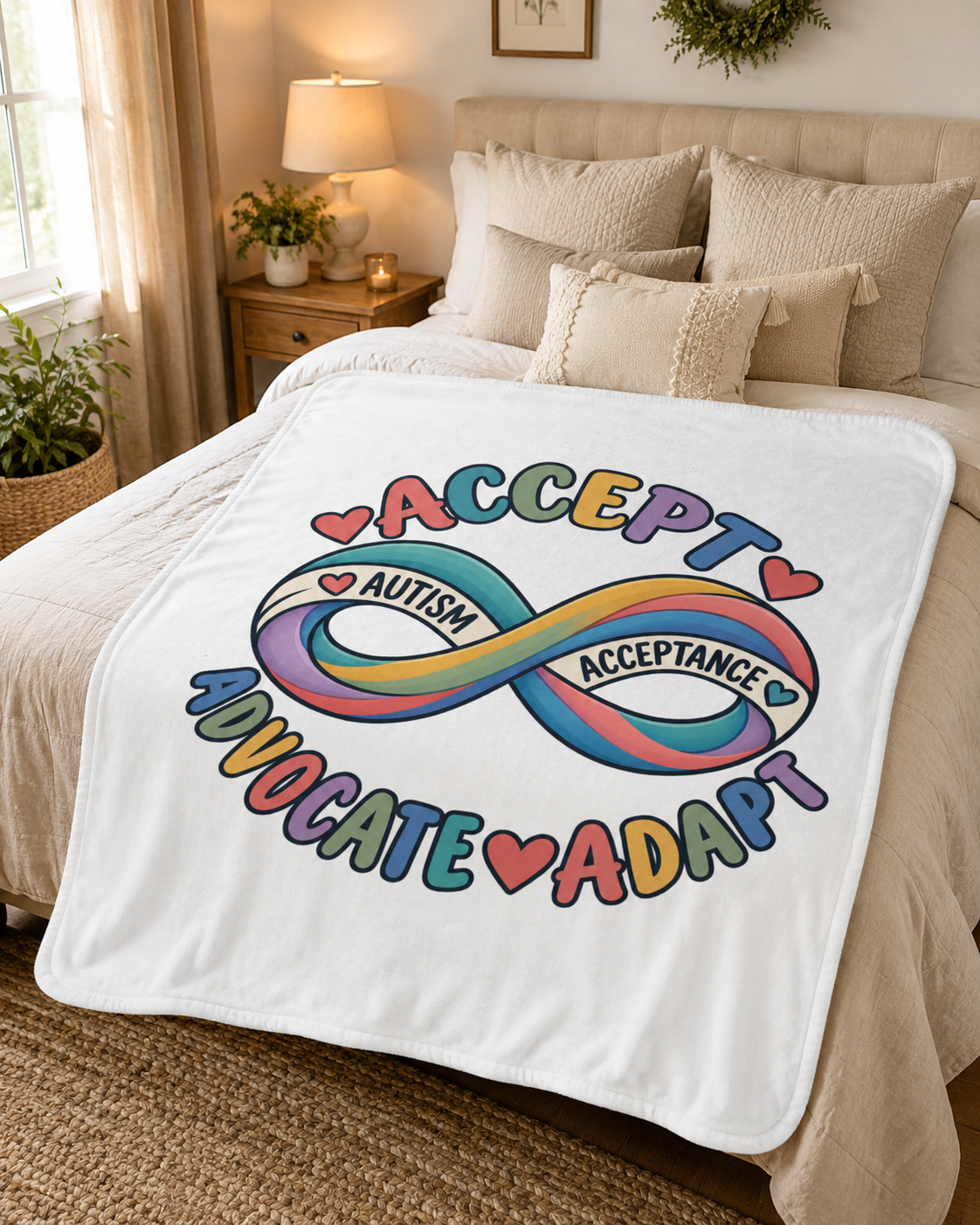 Autism Acceptance Infinity Sherpa Blanket, Advocate Adapt Throw, Autism Awareness Gift  Neurodiversity Blanket Autism Family Gift
