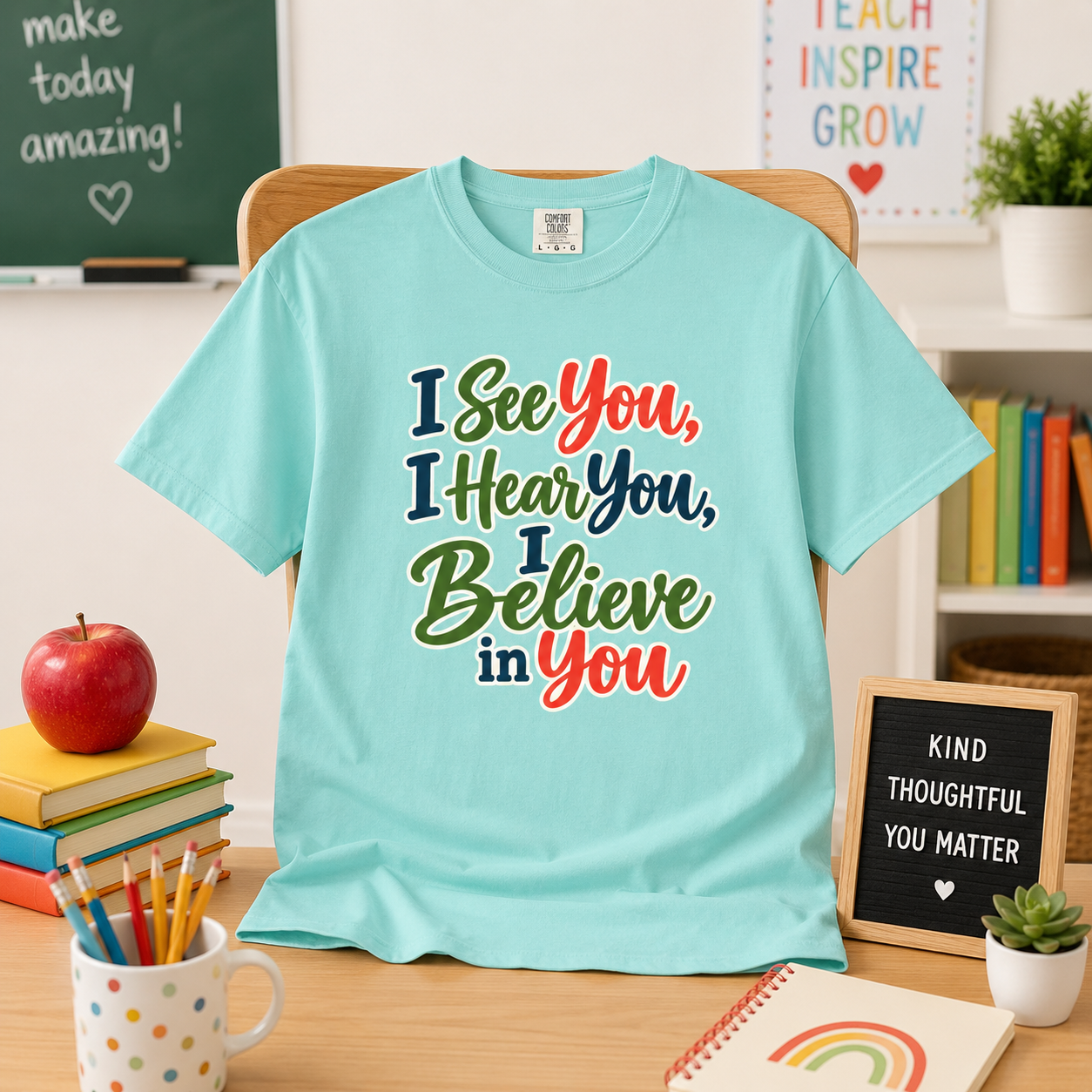 I See You I Hear You I Believe In You T-Shirt, Teacher Inspirational Tee, Special Education Teacher Gift, Inclusive Classroom Apparel