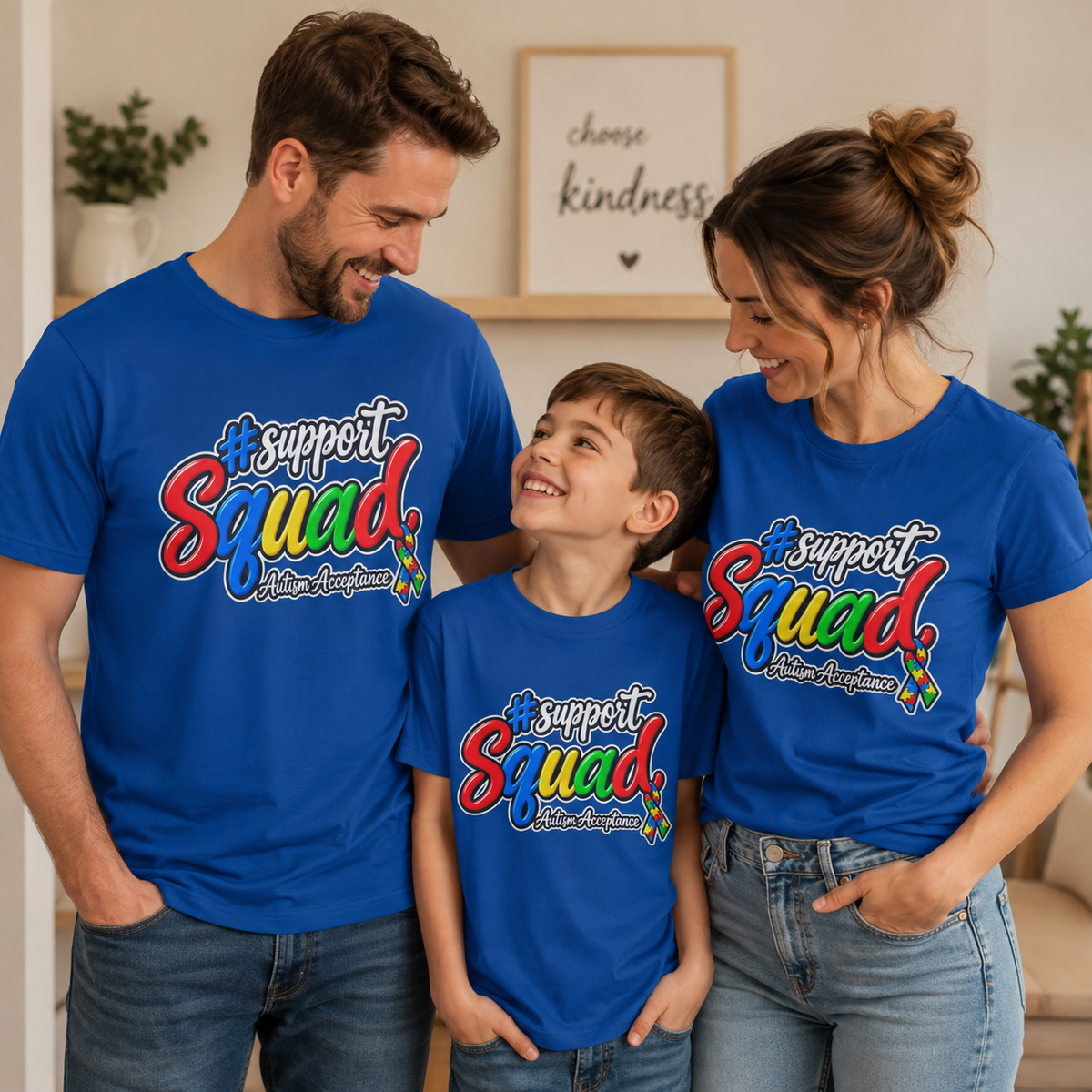 Support Squad Autism Acceptance Youth Shirt, Unisex Softstyle T-Shirt, Autism Awareness Family Tee, Autism Advocate Team Gift