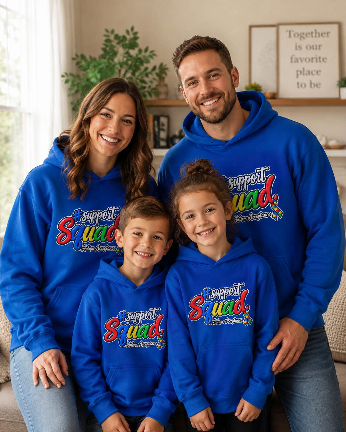 Support Squad Youth Hoodie, Autism Awareness Colorful Script Sweatshirt, Autism Acceptance Hoodie, Matching Family Squad Gift