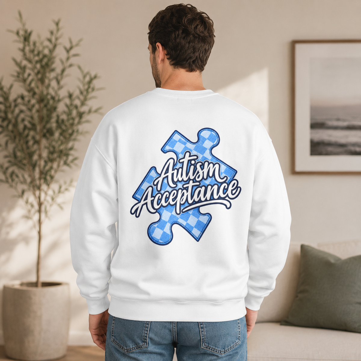 Autism Acceptance Sweatshirt, Puzzle Piece Awareness Crewneck, Autism Advocate Hoodie, Neurodiversity Gift, Autism Family Apparel