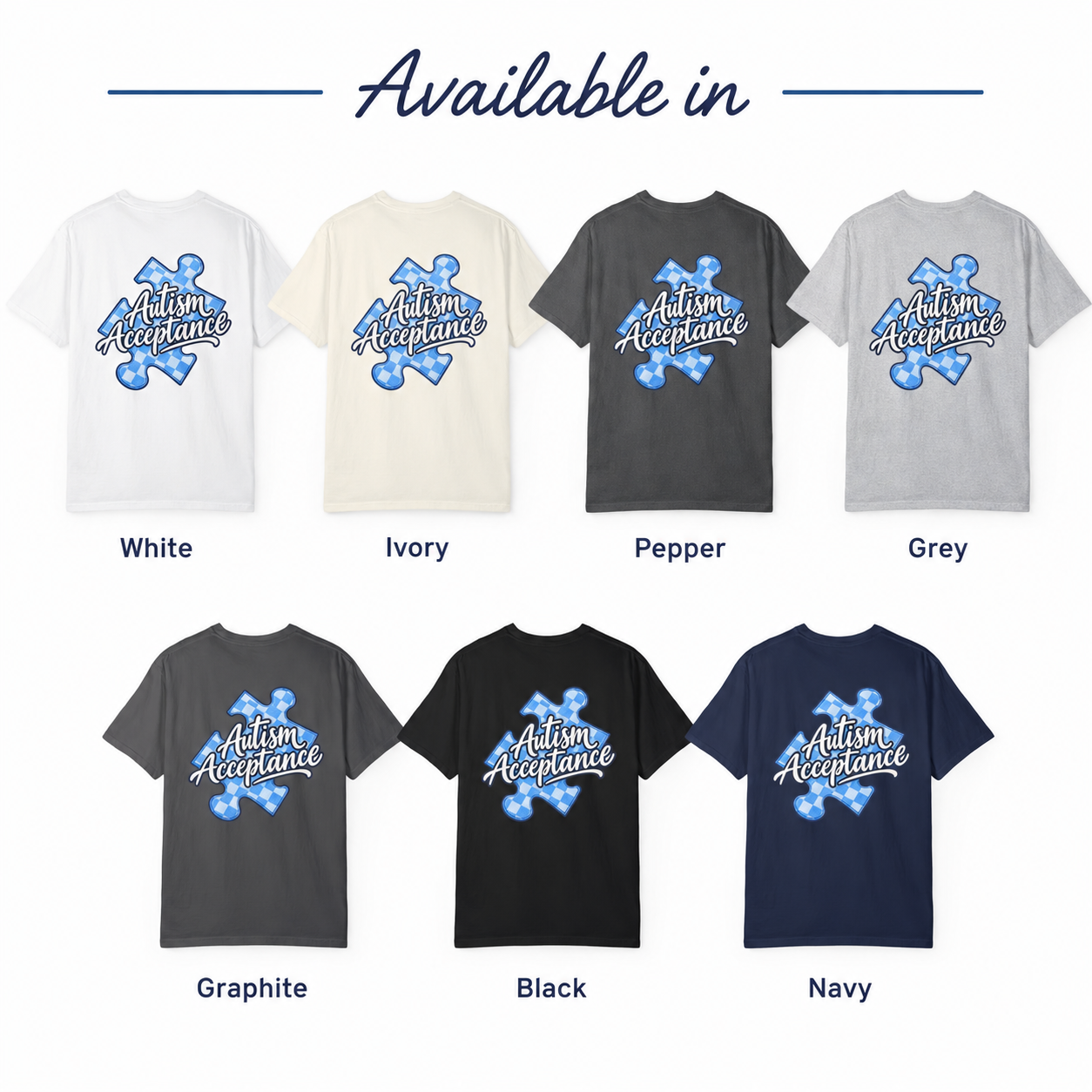 Autism Acceptance Puzzle Piece T-Shirt, Awareness Support Tee, Autism Advocate Shirt, Neurodiversity Gift, Autism Family Apparel