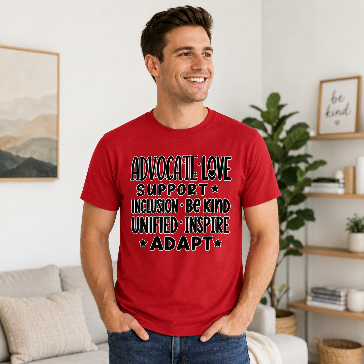 Advocate Support Inclusion Love T-Shirt, Disability Awareness Shirt, Inclusive Typography Tee, Disability Advocate Gift
