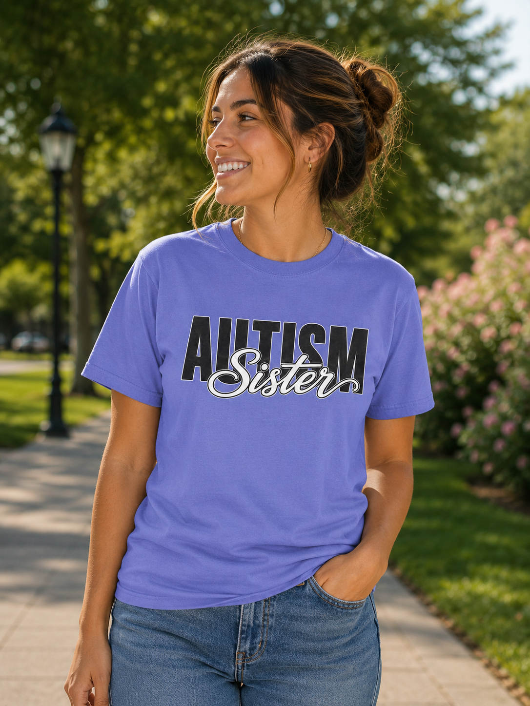 Autism Sister Shirt Proud Autism Sister T Shirt Autism Awareness Autism Acceptance Gift Puzzle Heart Special Needs Sibling Tee
