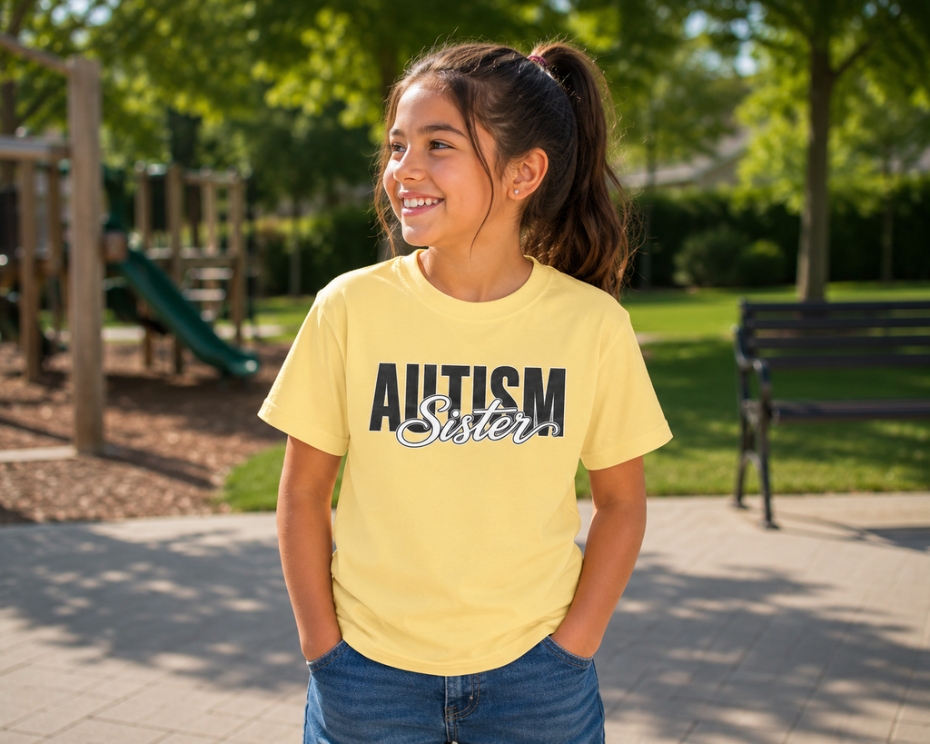 Autism Sister Youth Shirt Kids Autism Sister T Shirt Proud Autism Sibling Tee Autism Awareness Autism Acceptance Gift for Girls