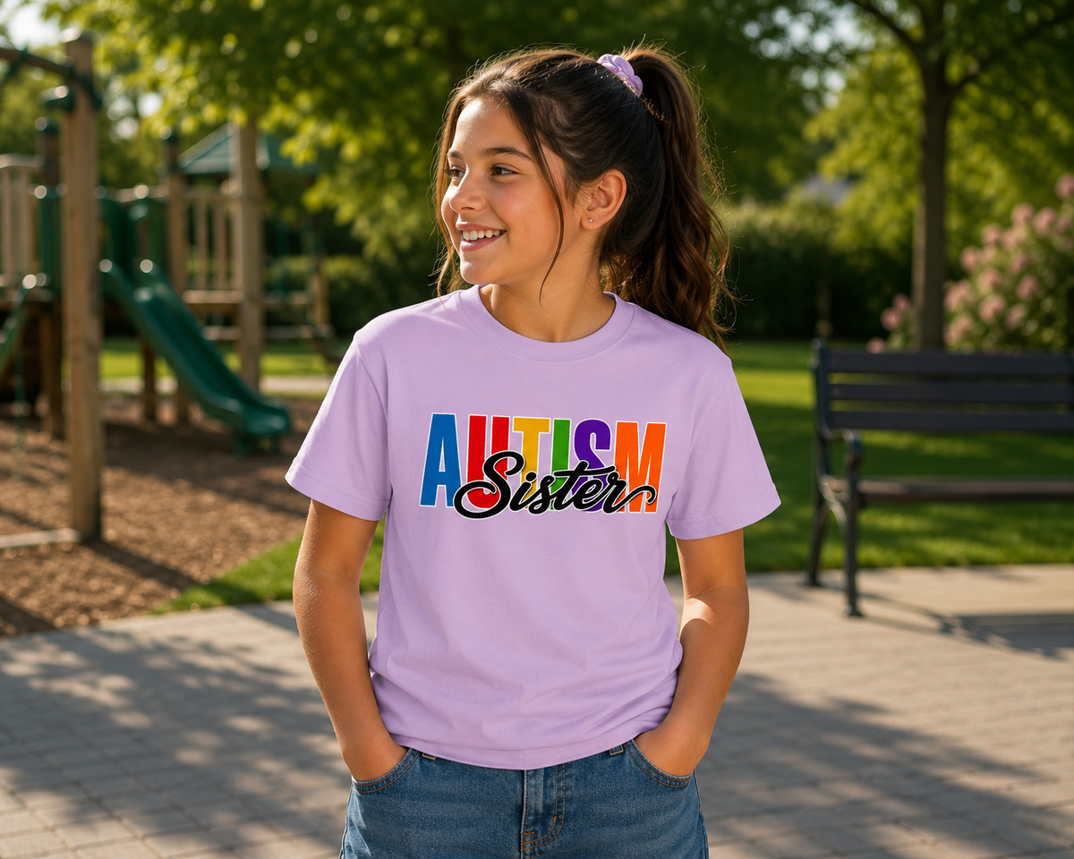 Autism Sister Youth Shirt Kids Autism Sister T Shirt Proud Autism Sibling Tee Autism Awareness Autism Acceptance Gift for Girls