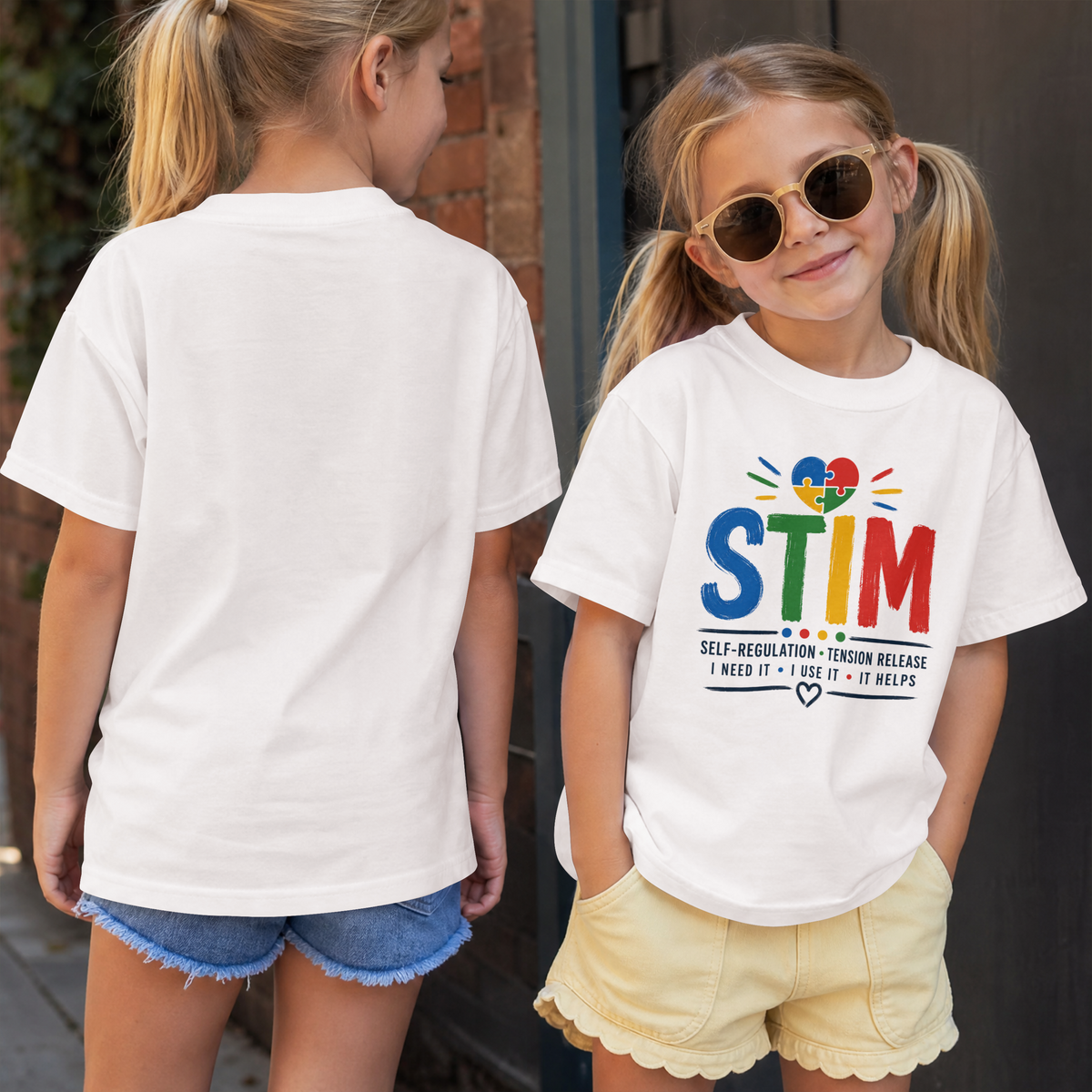 Sensory STIM Pride Heart Youth Tee | Autism Sensory Regulation Shirt
