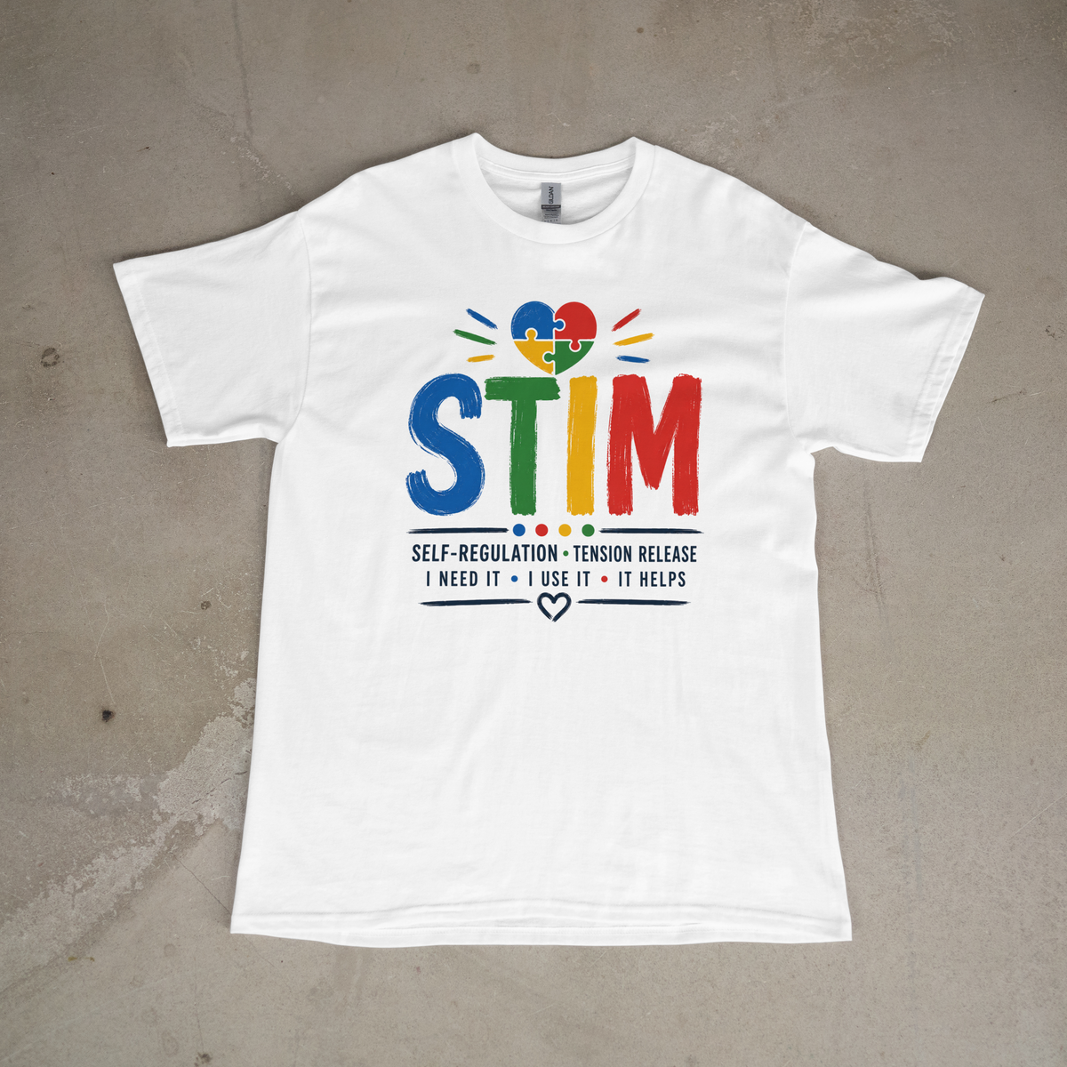 Sensory STIM Pride Heart Youth Tee | Autism Sensory Regulation Shirt