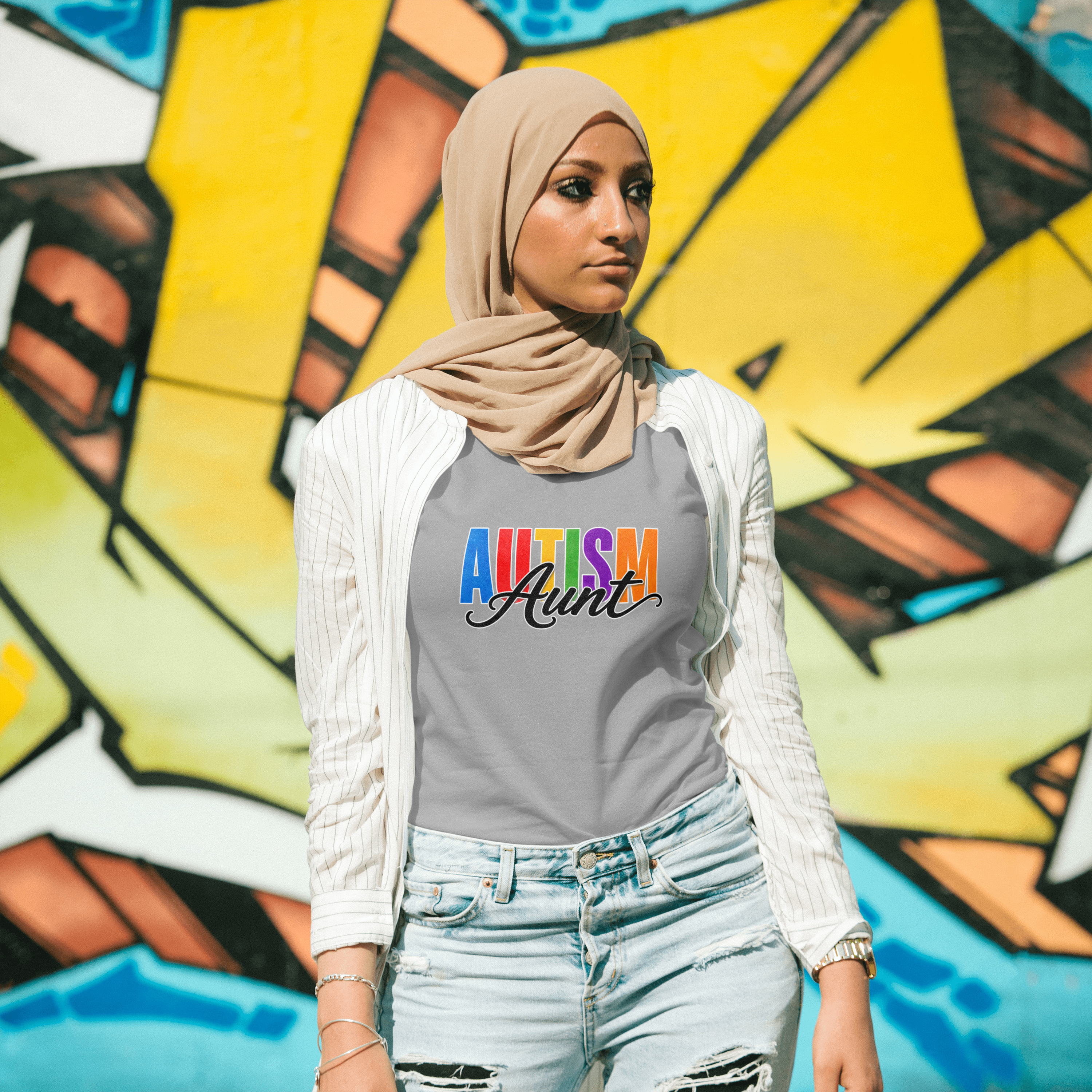 Autism Aunt Shirt Proud Autism Aunt T Shirt Autism Awareness Autism Acceptance Gift Puzzle Heart Special Needs Family Tee