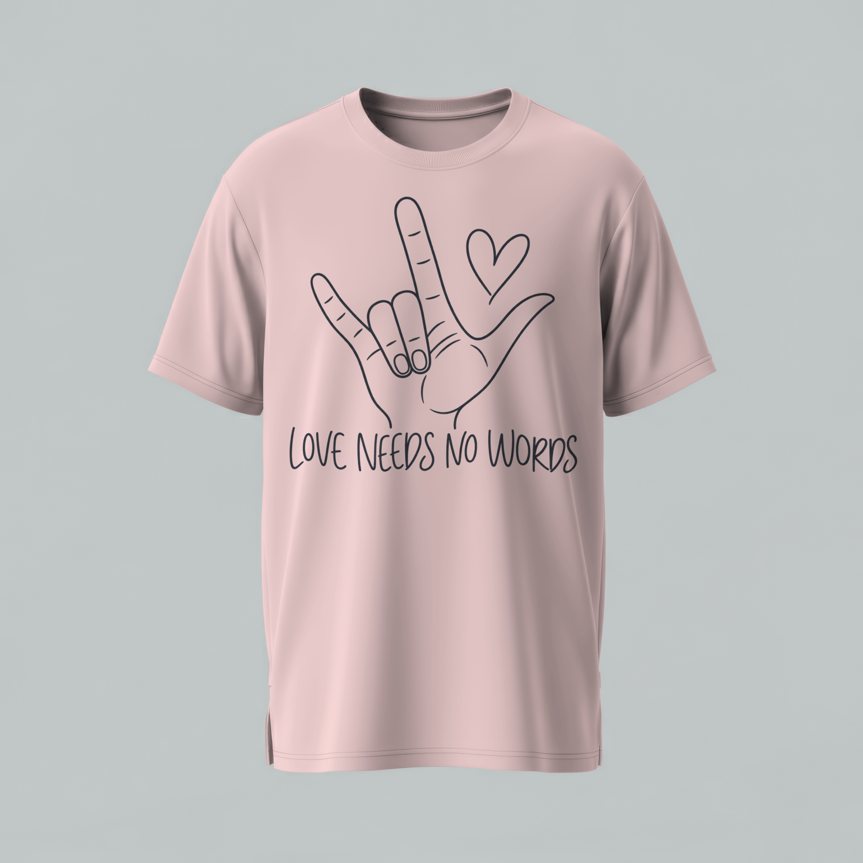 Love Needs No Words Shirt, ASL I Love You Hand Sign Tee, Autism Acceptance T-Shirt, Nonverbal Communication Gift, Sign Language Shirt