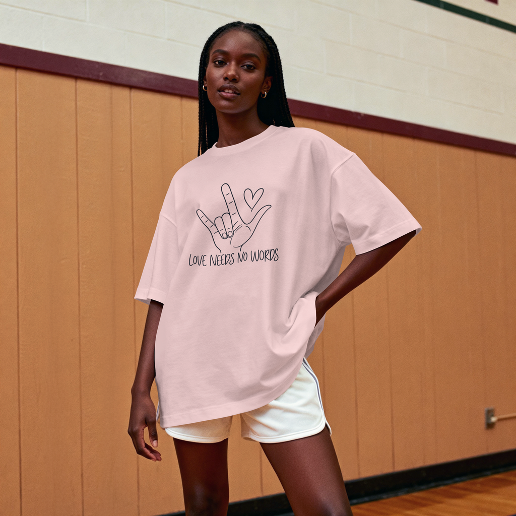 Love Needs No Words Shirt, ASL I Love You Hand Sign Tee, Autism Acceptance T-Shirt, Nonverbal Communication Gift, Sign Language Shirt