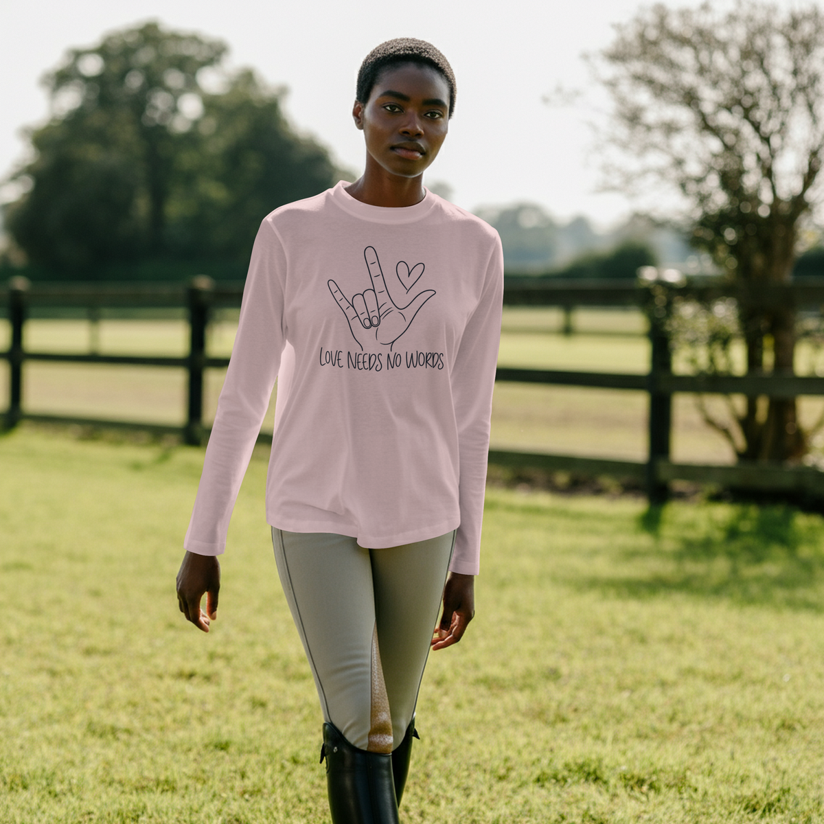 Love Needs No Words Shirt, ASL I Love You Hand Sign Tee, Autism Acceptance T-Shirt, Nonverbal Communication Gift, Sign Language Shirt