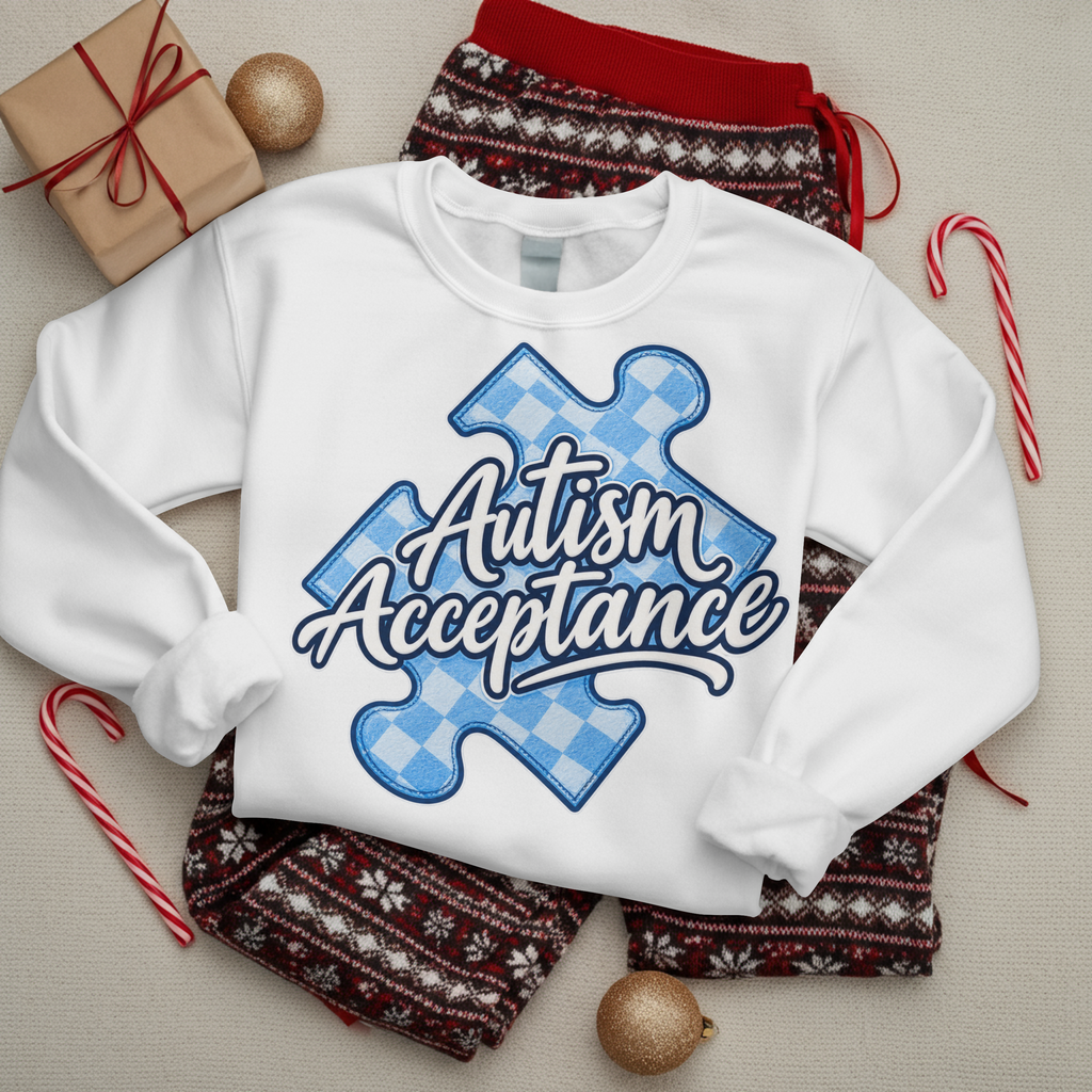 Autism Acceptance Sweatshirt, Puzzle Piece Awareness Crewneck, Autism Advocate Hoodie, Neurodiversity Gift, Autism Family Apparel
