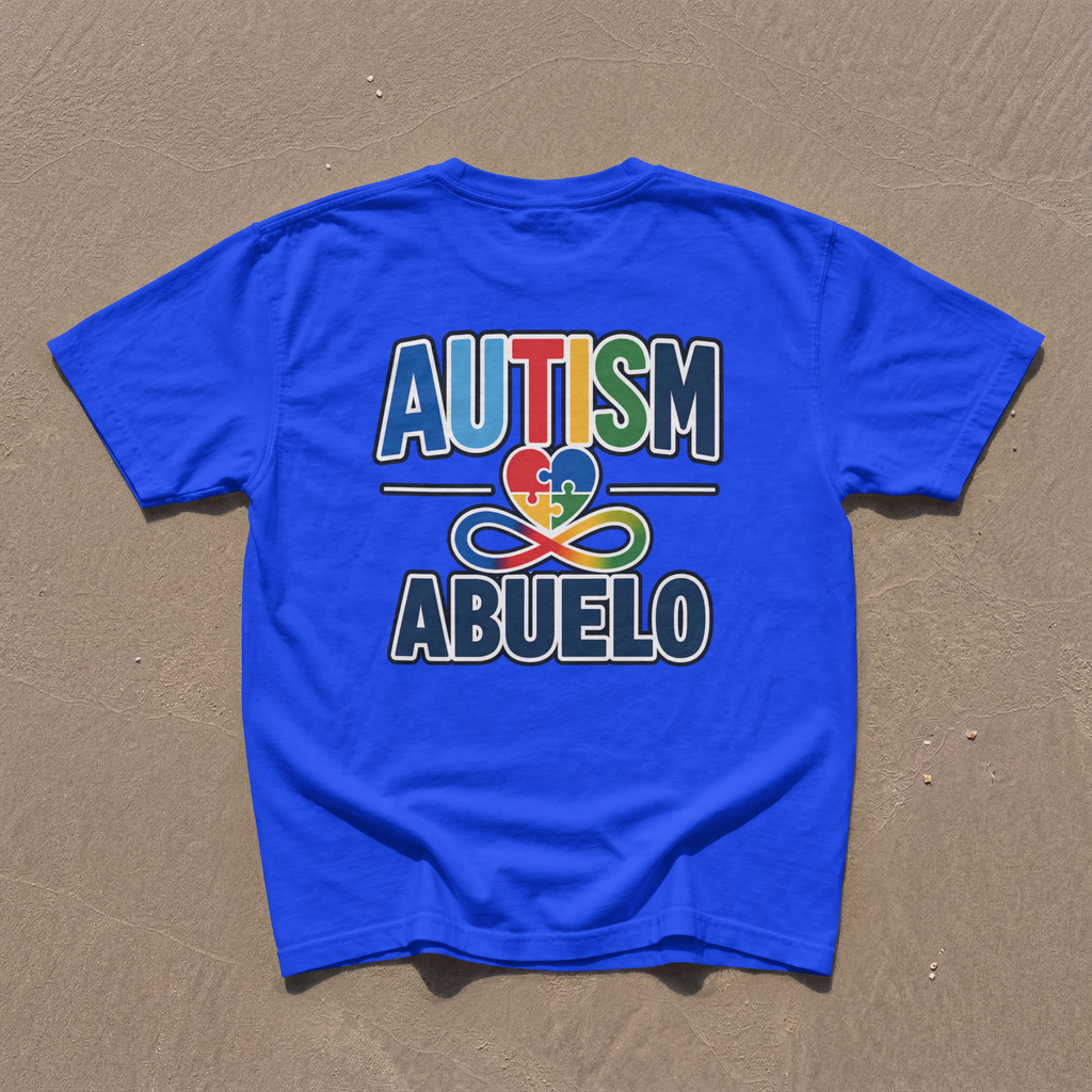Autism Puzzle Heart Infinity Abuelo T-Shirt | Grandfather Awareness Tee