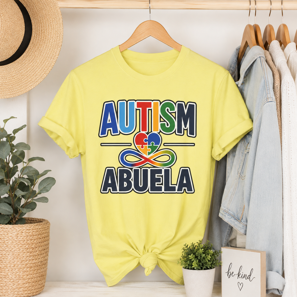 Autism Abuela Heart Puzzle Infinity Shirt, Autism Awareness T-Shirt, Autism Acceptance Abuela Gift, Neurodiversity Family Apparel