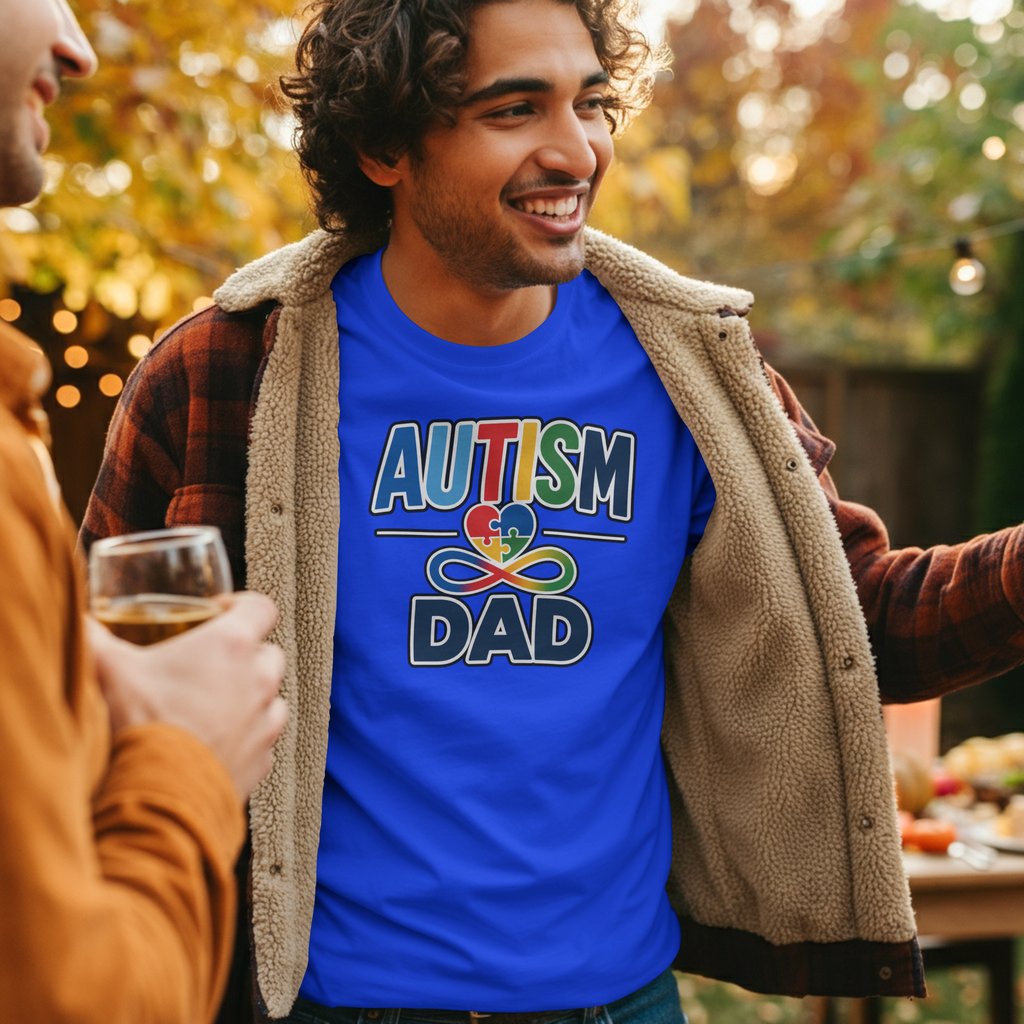 Autism Dad Heart Puzzle Infinity Shirt, Autism Awareness T-Shirt, Autism Acceptance Dad Gift, Neurodiversity Family Apparel