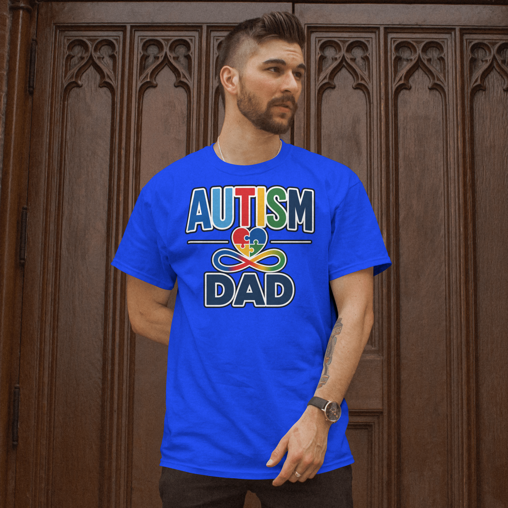 Autism Dad Heart Puzzle Infinity Shirt, Autism Awareness T-Shirt, Autism Acceptance Dad Gift, Neurodiversity Family Apparel