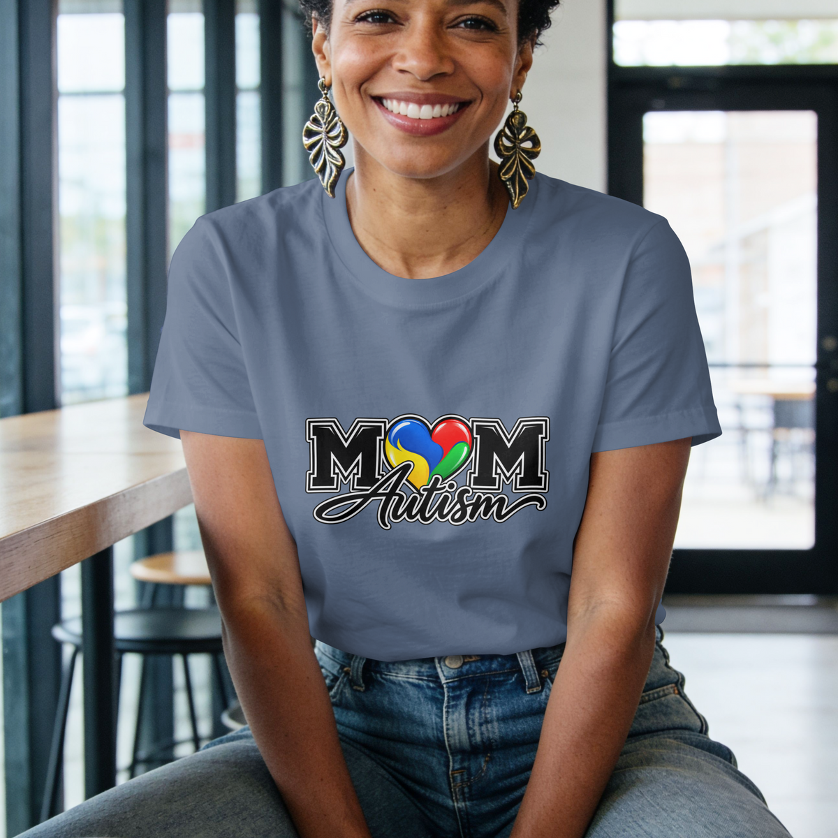 Mom Autism Heart T-Shirt, Autism Awareness Mom Tee, Autism Mom Gift Shirt, Autism Acceptance Family Apparel, Neurodiversity Gift