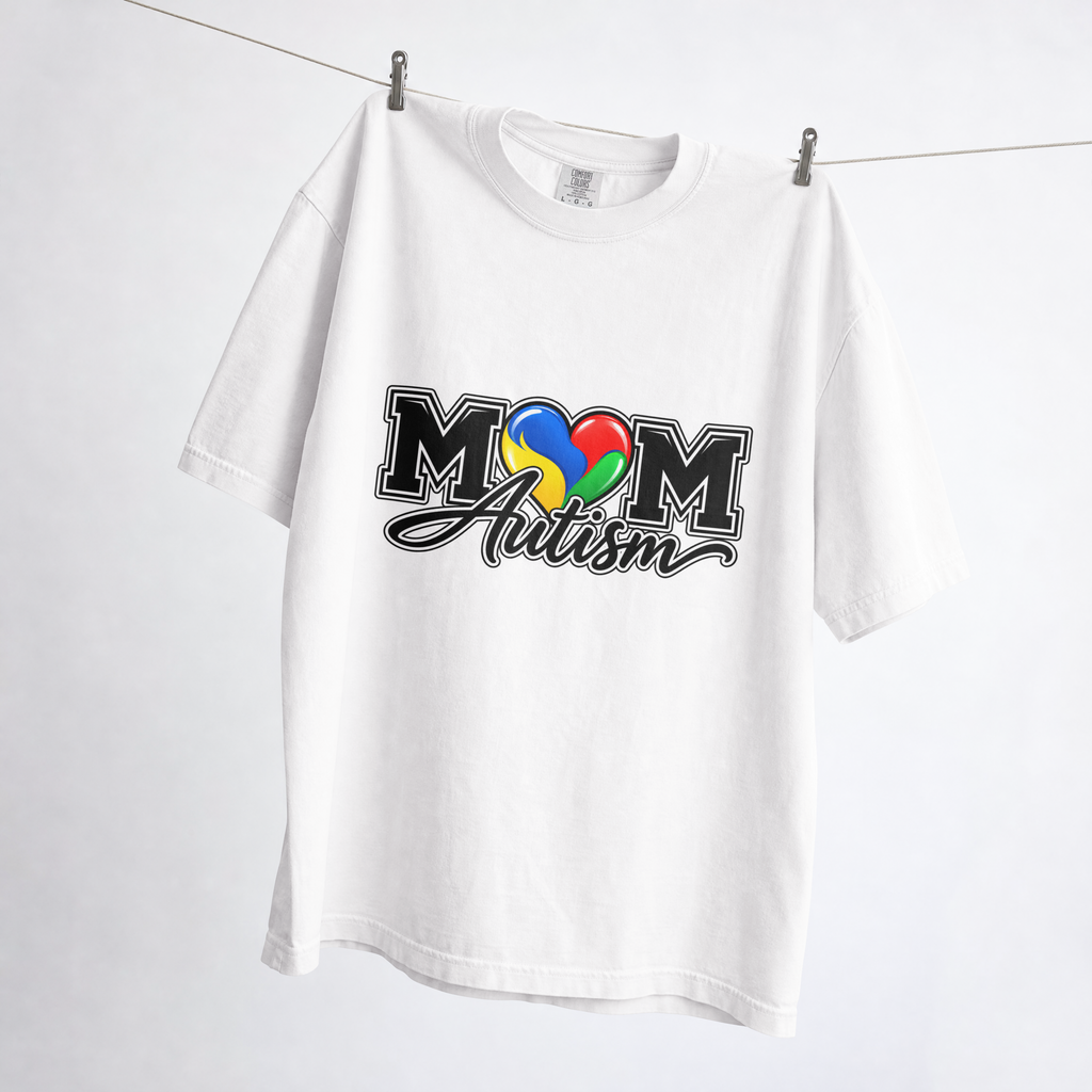 Mom Autism Heart T-Shirt, Autism Awareness Mom Tee, Autism Mom Gift Shirt, Autism Acceptance Family Apparel, Neurodiversity Gift